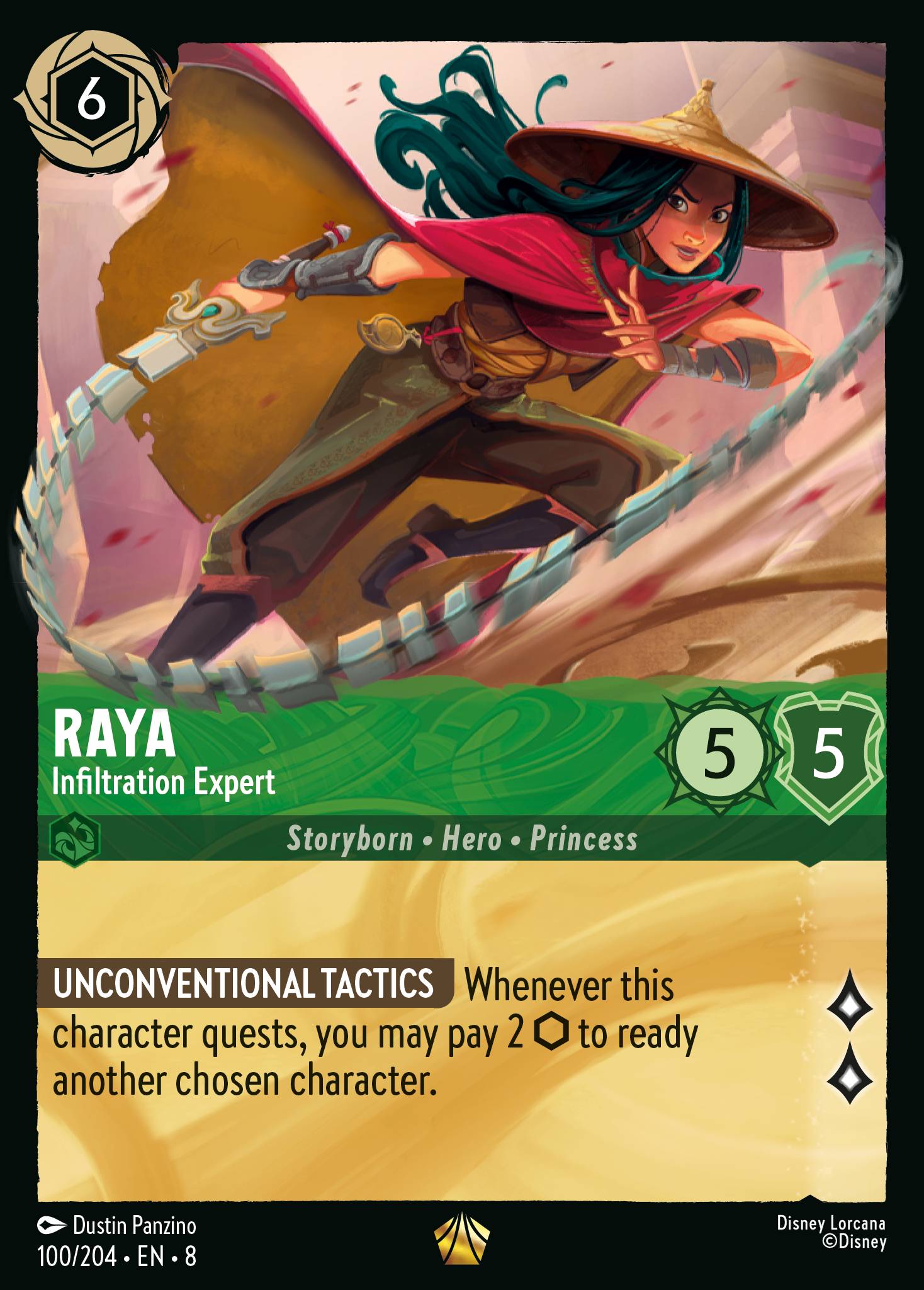 Disney Lorcana The Reign of Jafar card #100 - Raya - Infiltration Expert (Cold Foil)
