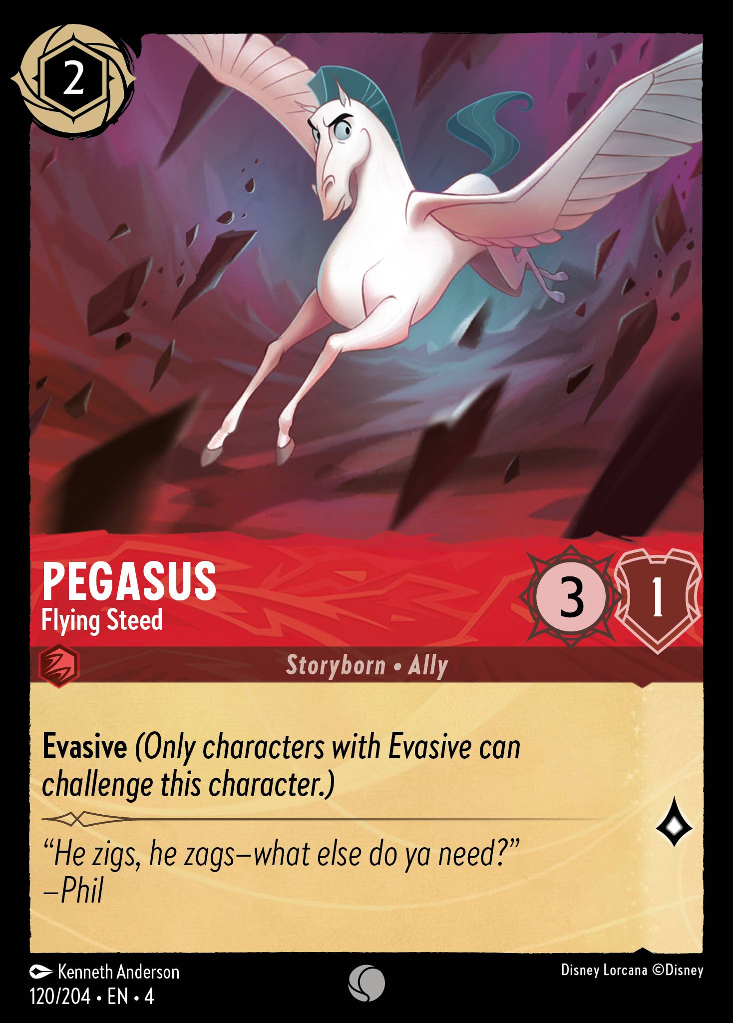 Disney Lorcana Ursula's Return card #120 - Pegasus - Flying Steed (Cold Foil)