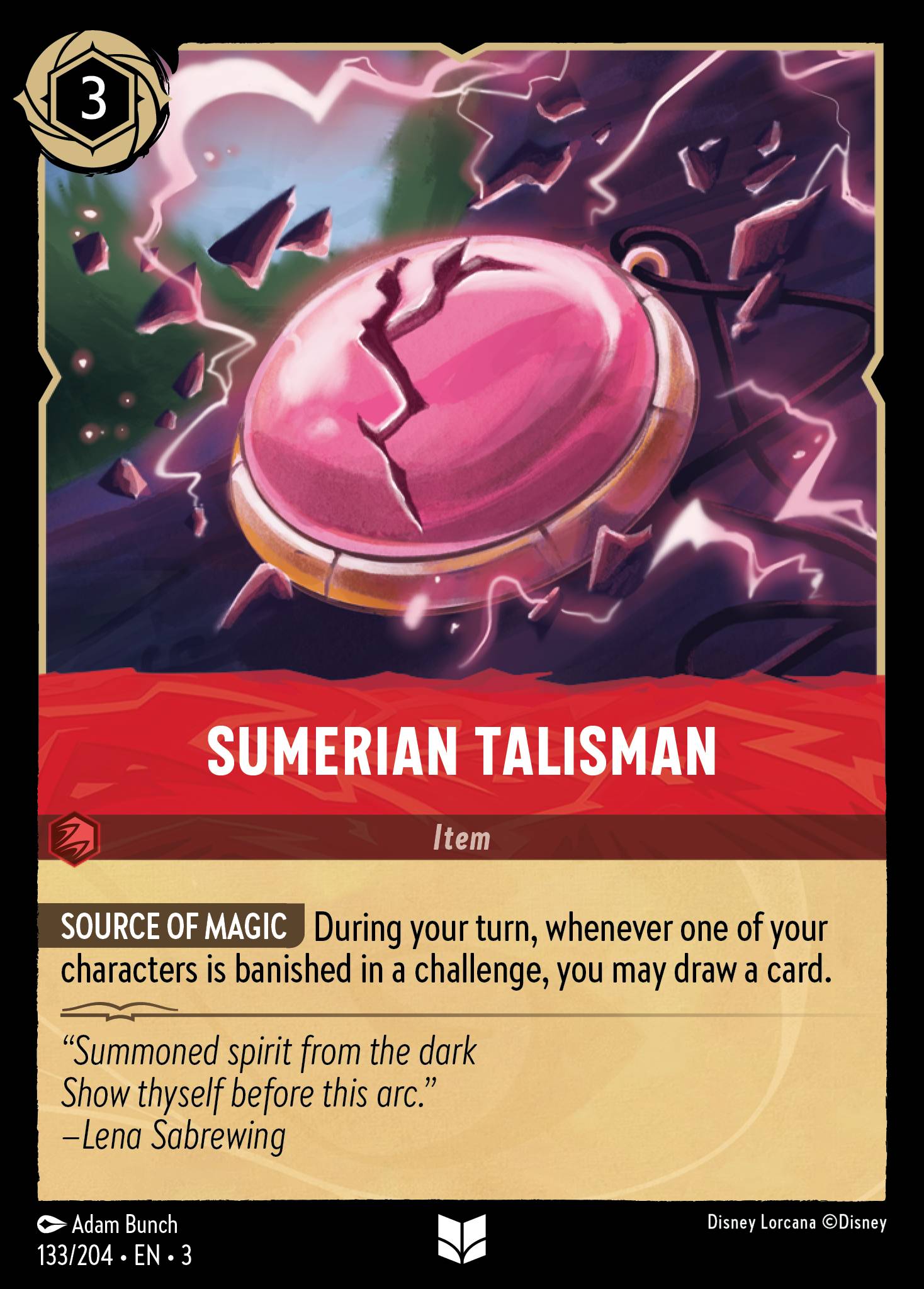 Disney Lorcana Into the Inklands card #133 - Sumerian Talisman (Cold Foil)