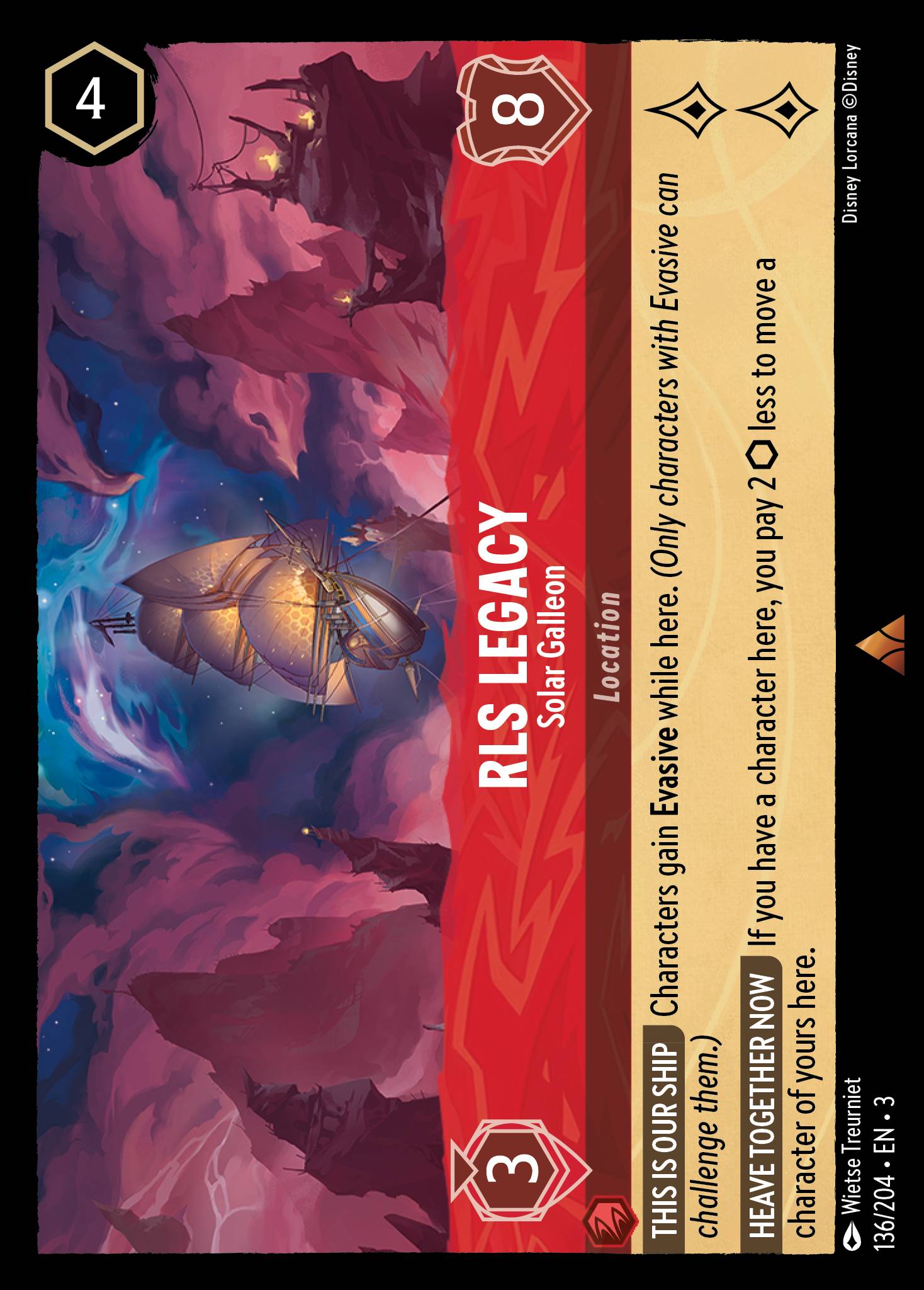 Disney Lorcana Into the Inklands card #136 - RLS Legacy - Solar Galleon (Cold Foil)