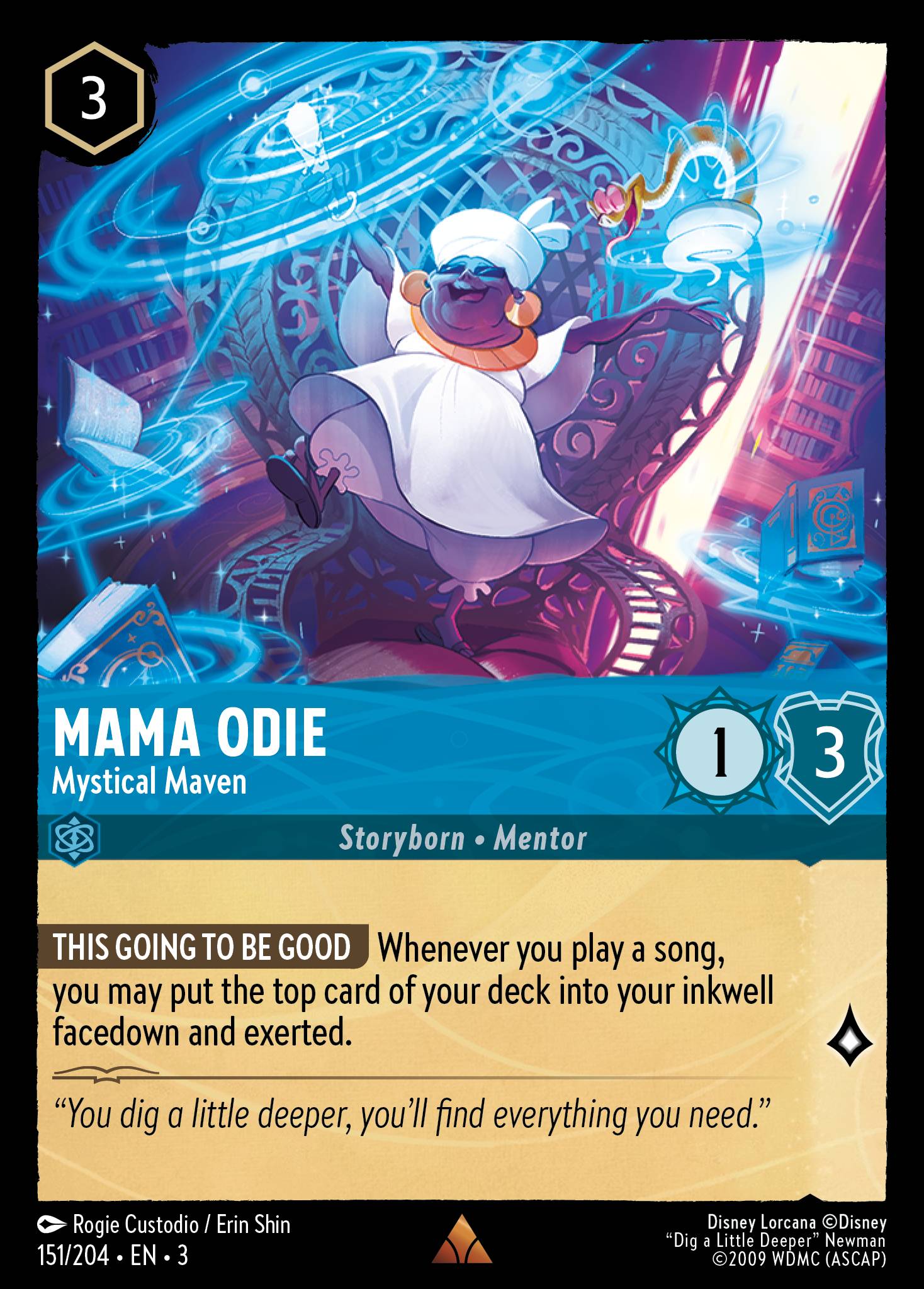 Disney Lorcana Into the Inklands card #151 - Mama Odie - Mystical Maven (Cold Foil)