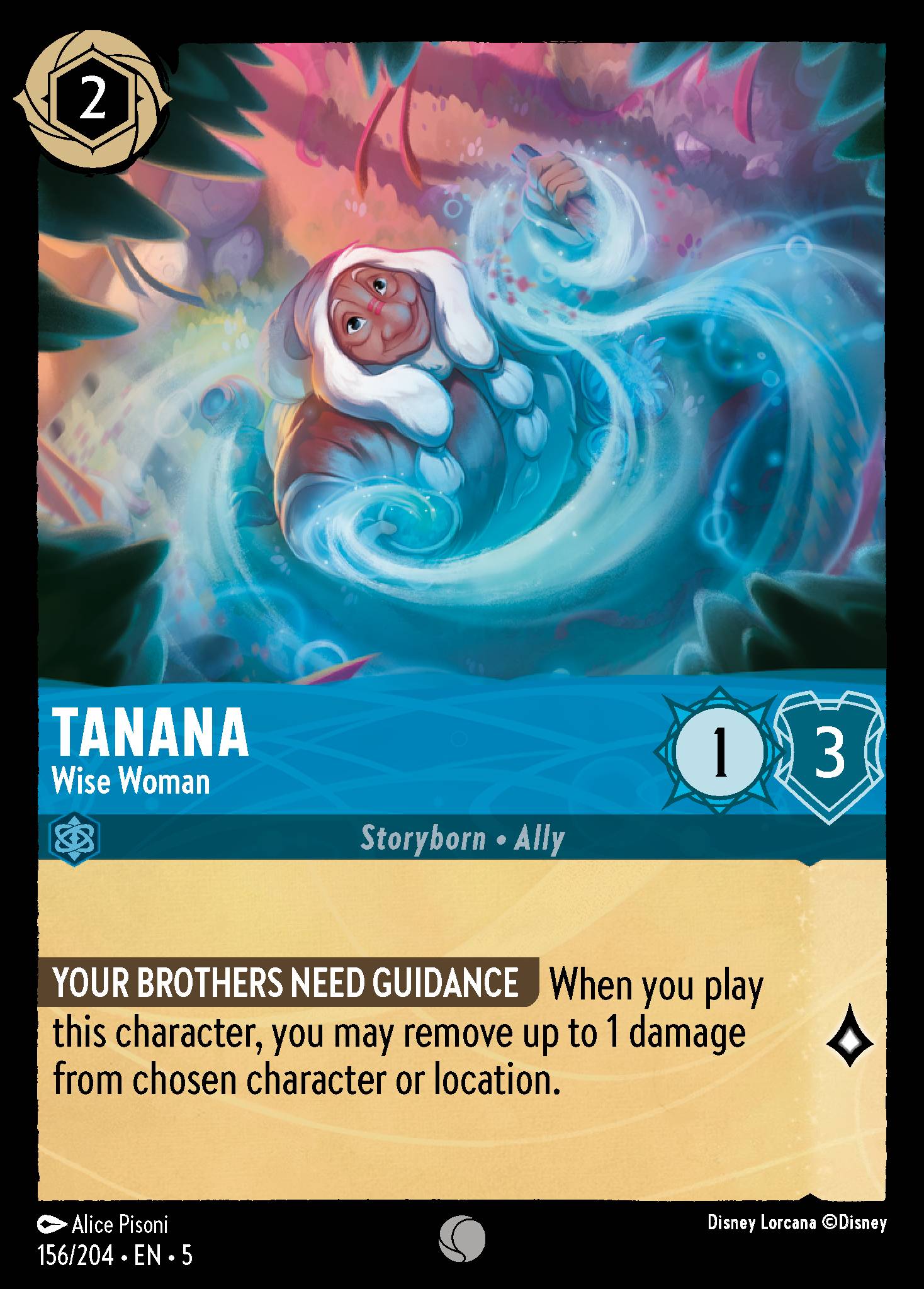 Disney Lorcana Shimmering Skies card #156 - Tanana - Wise Woman (Cold Foil)
