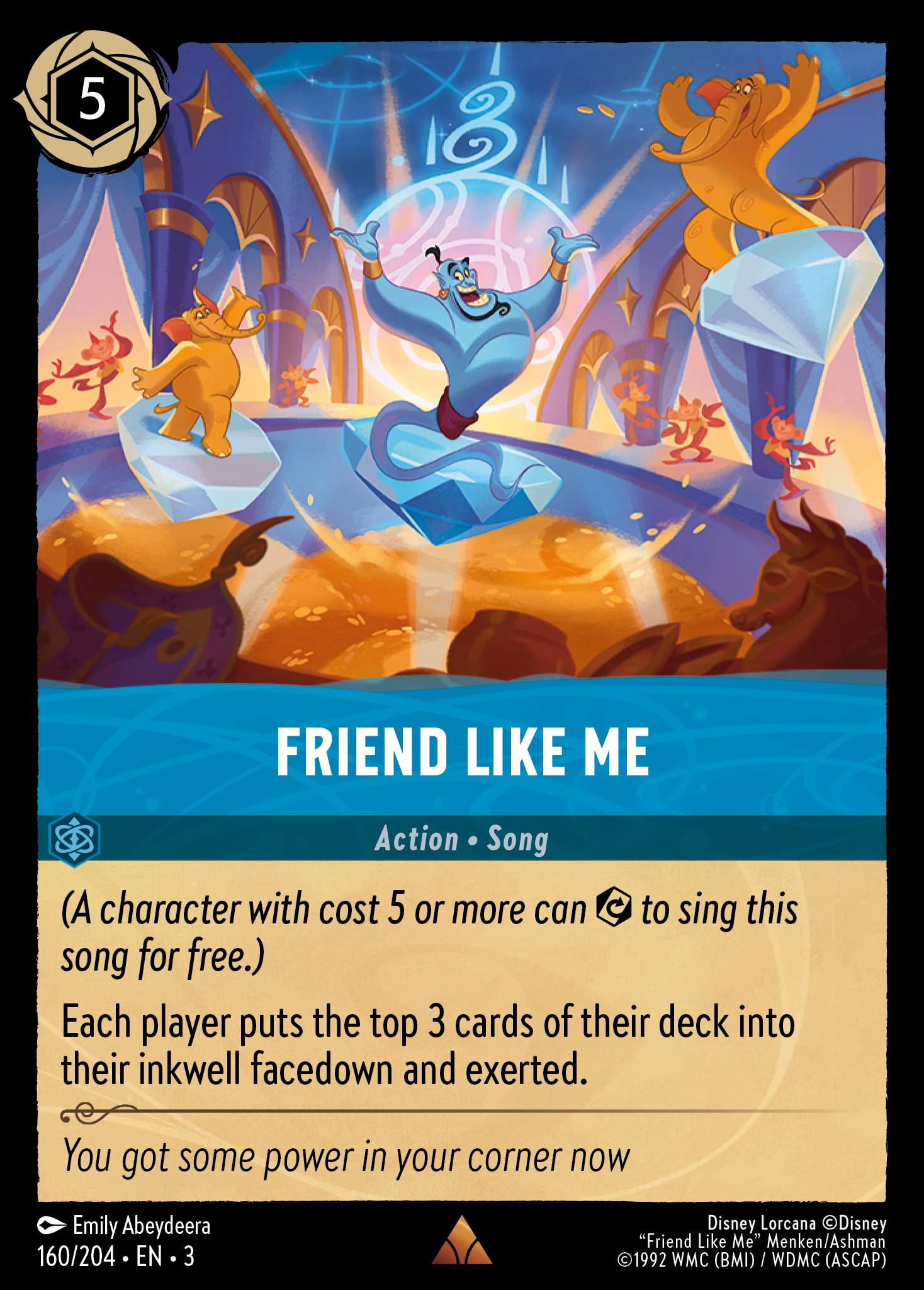 Disney Lorcana Into the Inklands card #160 - Friend Like Me (Cold Foil)
