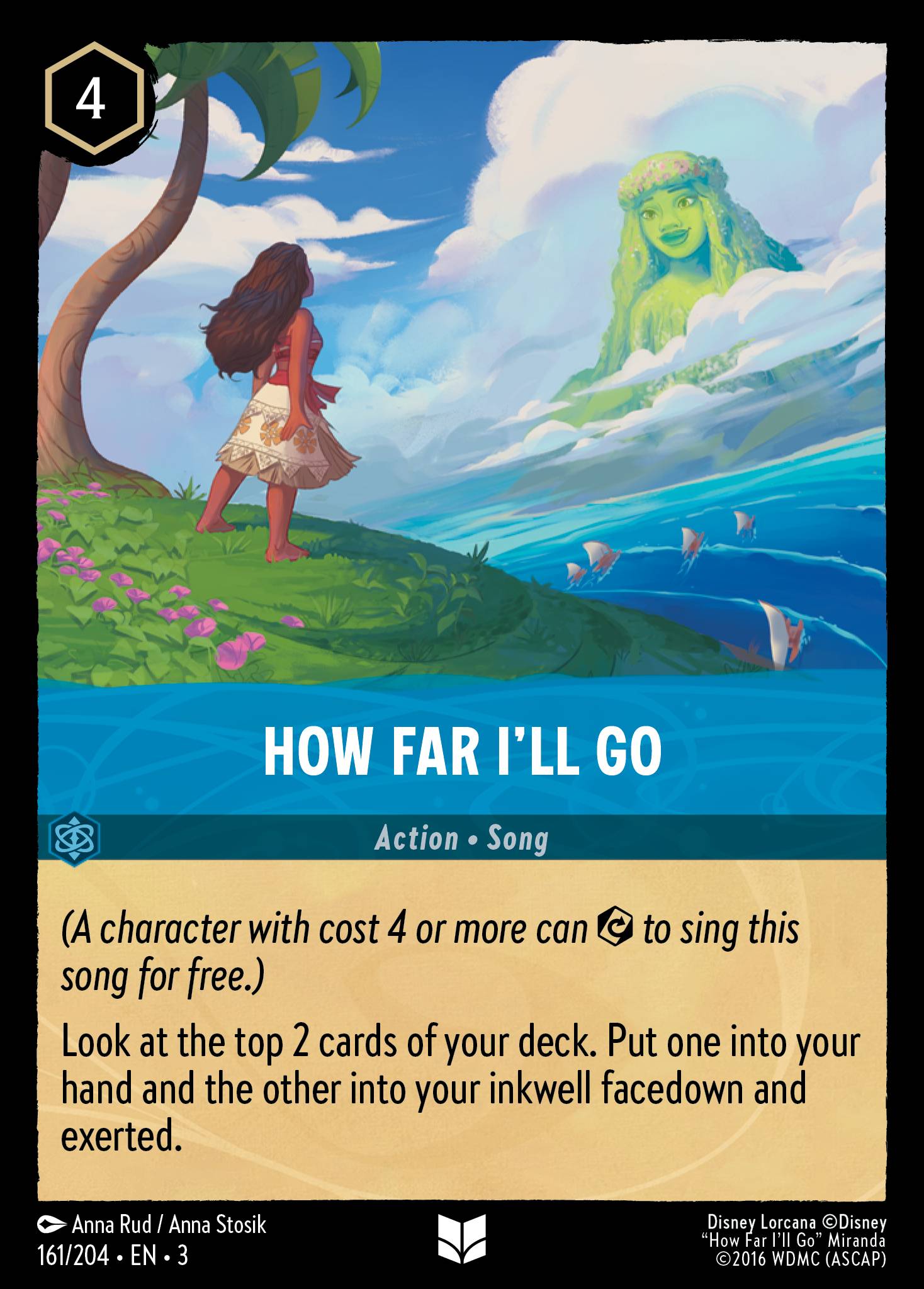 Disney Lorcana Into the Inklands card #161 - How Far I'll Go (Cold Foil)