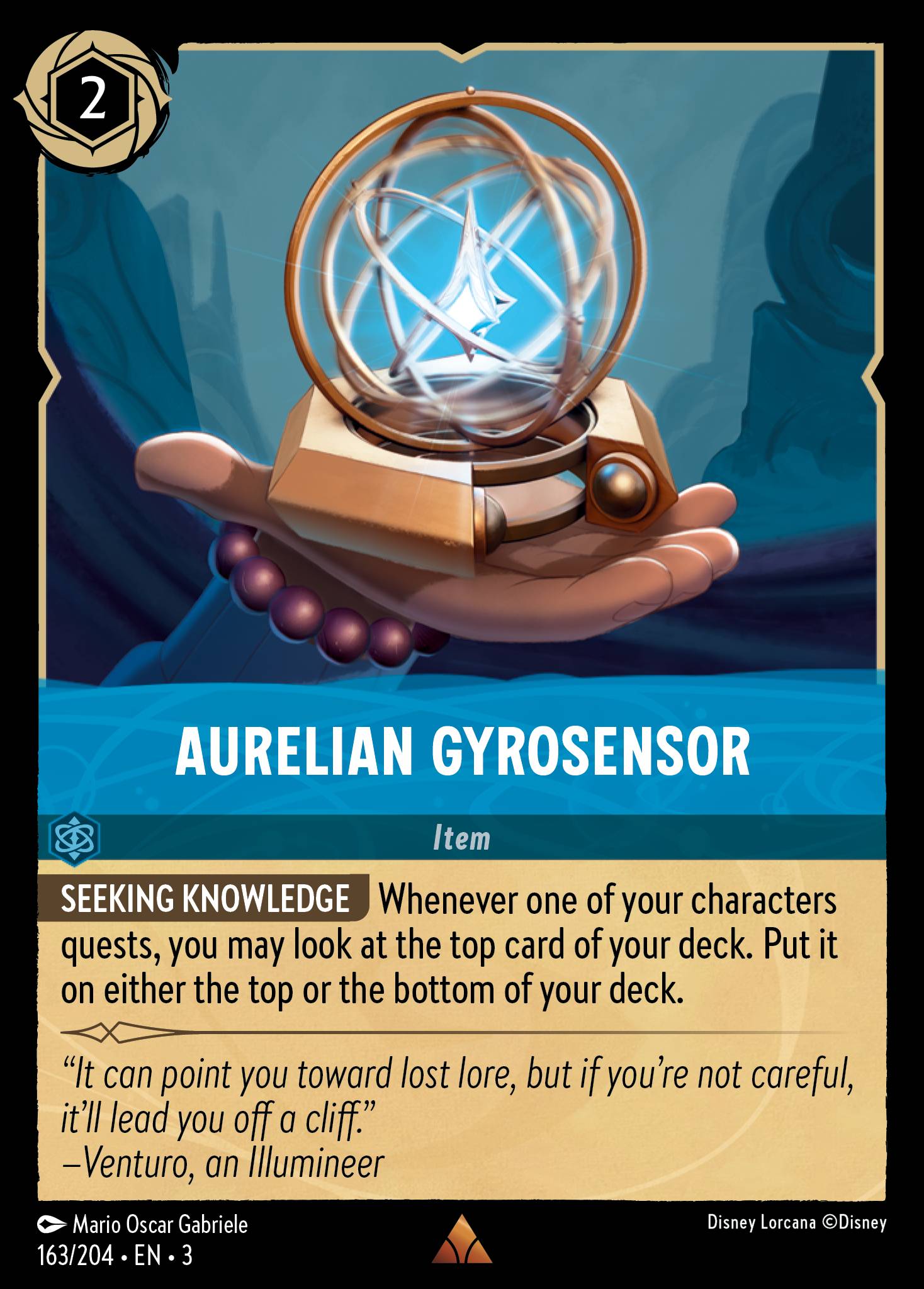 Disney Lorcana Into the Inklands card #163 - Aurelian Gyrosensor (Cold Foil)