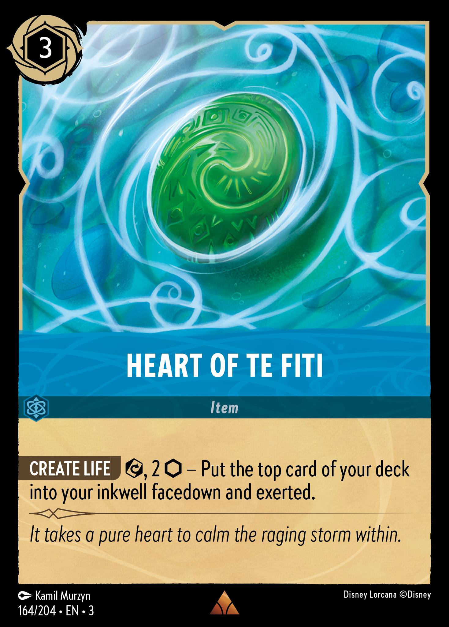 Disney Lorcana Into the Inklands card #164 - Heart of Te Fiti (Cold Foil)
