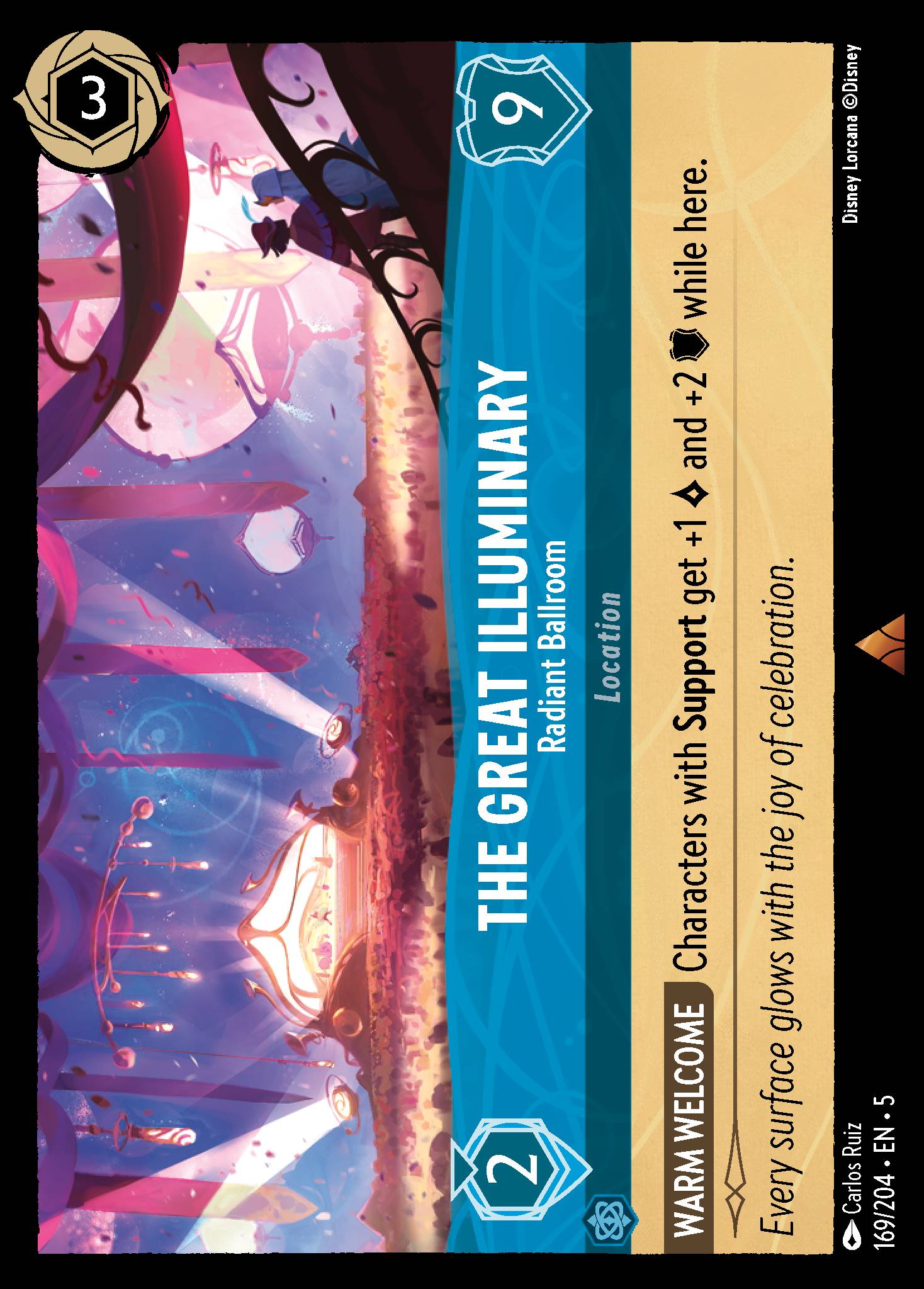 Disney Lorcana Shimmering Skies card #169 - The Great Illuminary - Radiant Ballroom (Cold Foil)