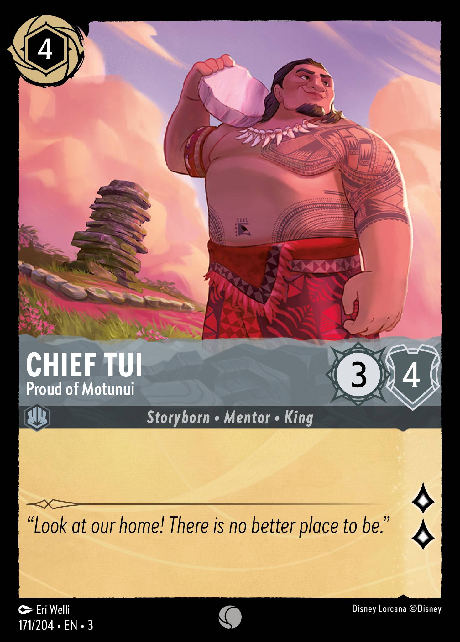 Disney Lorcana Into the Inklands card #171 - Chief Tui - Proud of Motunui (Cold Foil)