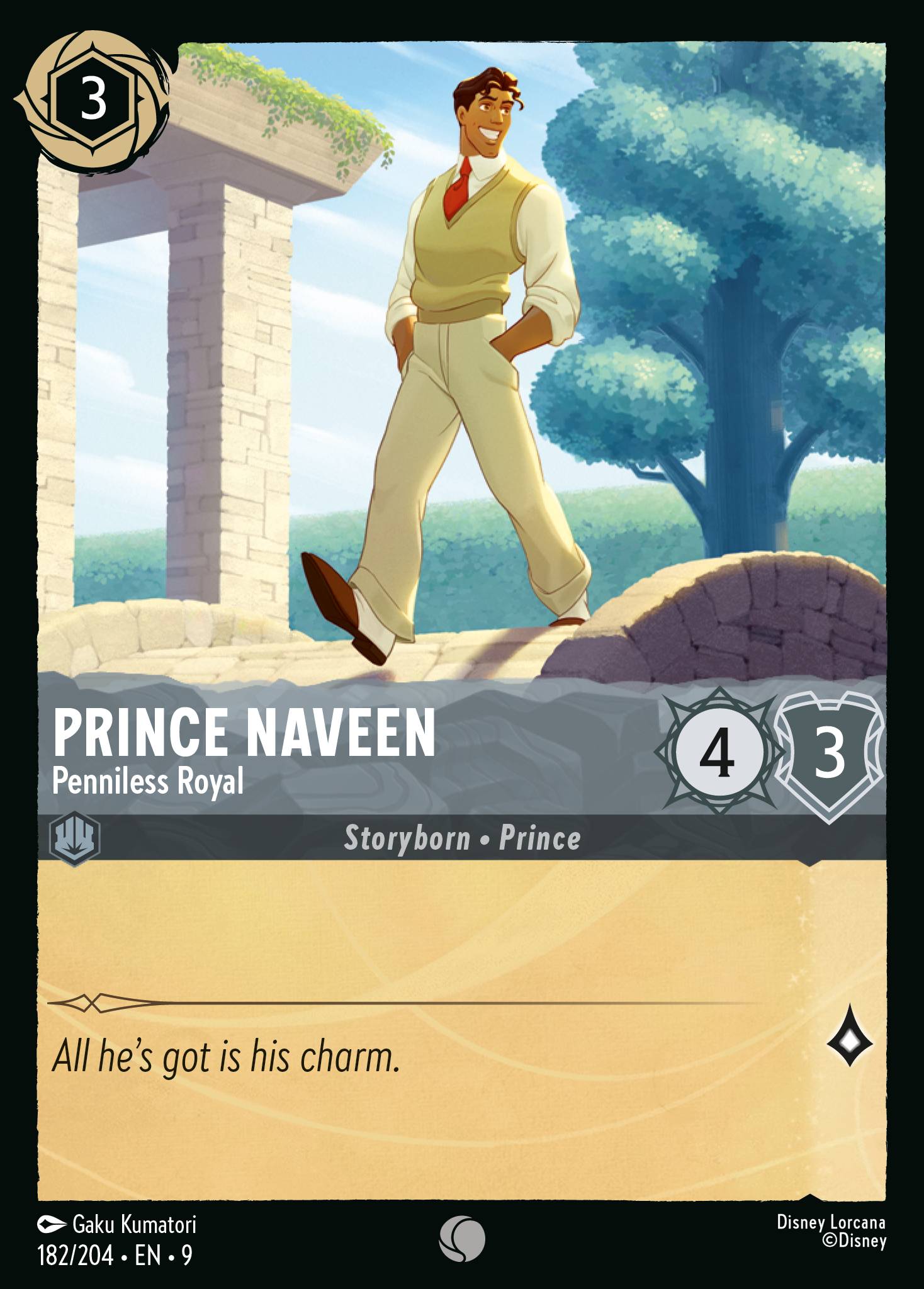 Disney Lorcana Fabled card #182 - Prince Naveen - Penniless Royal (Non-Foil)
