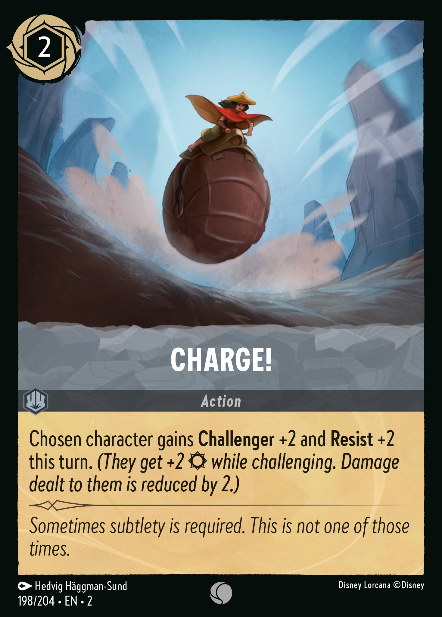 Disney Lorcana Rise of the Floodborn card #198 - Charge! (Cold Foil)