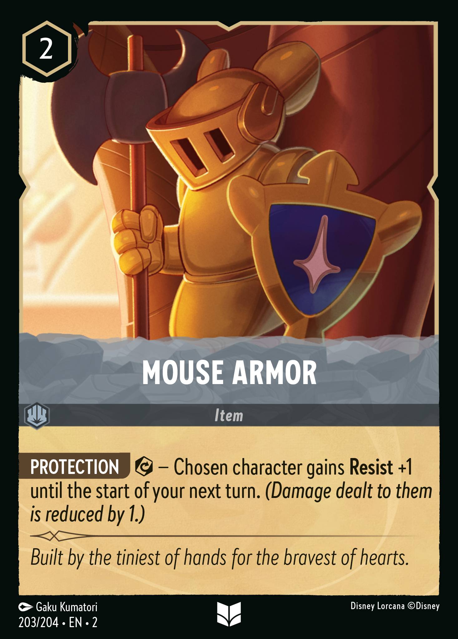 Disney Lorcana Rise of the Floodborn card #203 - Mouse Armor (Cold Foil)