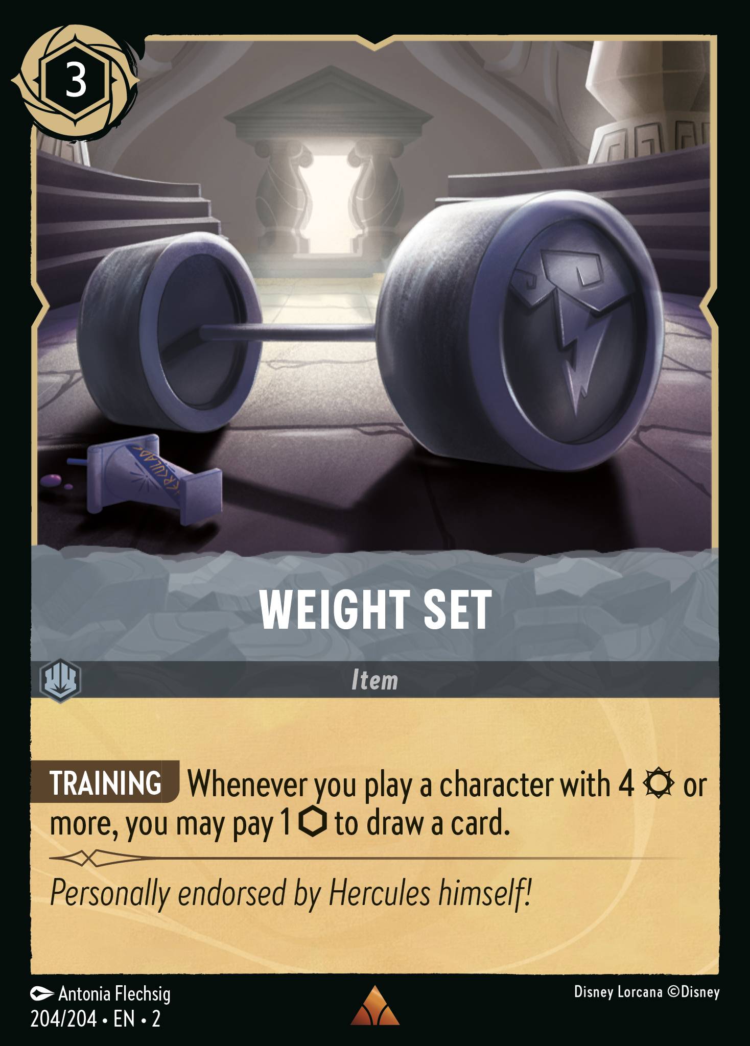 Disney Lorcana Rise of the Floodborn card #204 - Weight Set (Cold Foil)