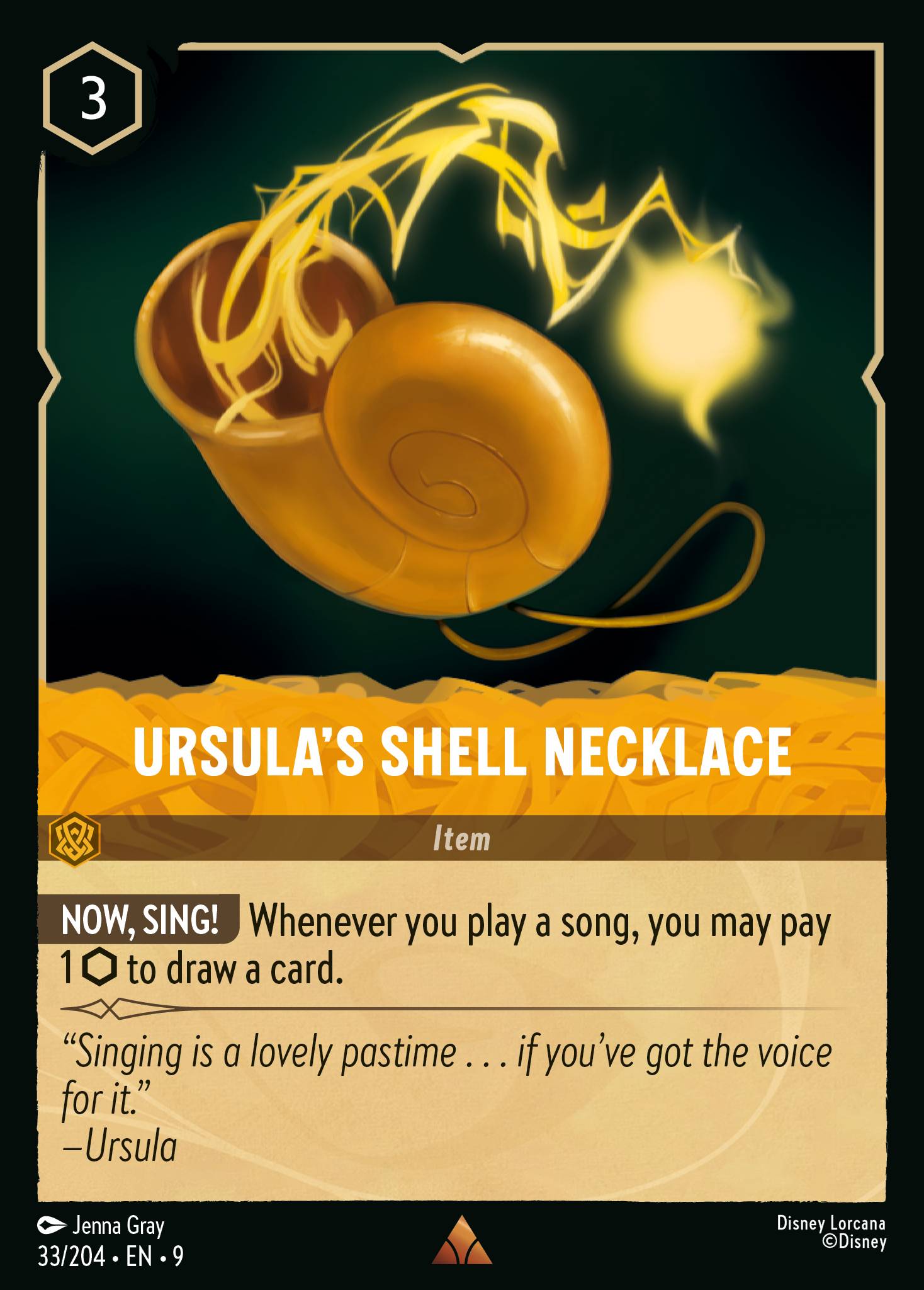 Disney Lorcana Fabled card #33 - Ursula's Shell Necklace (Non-Foil)