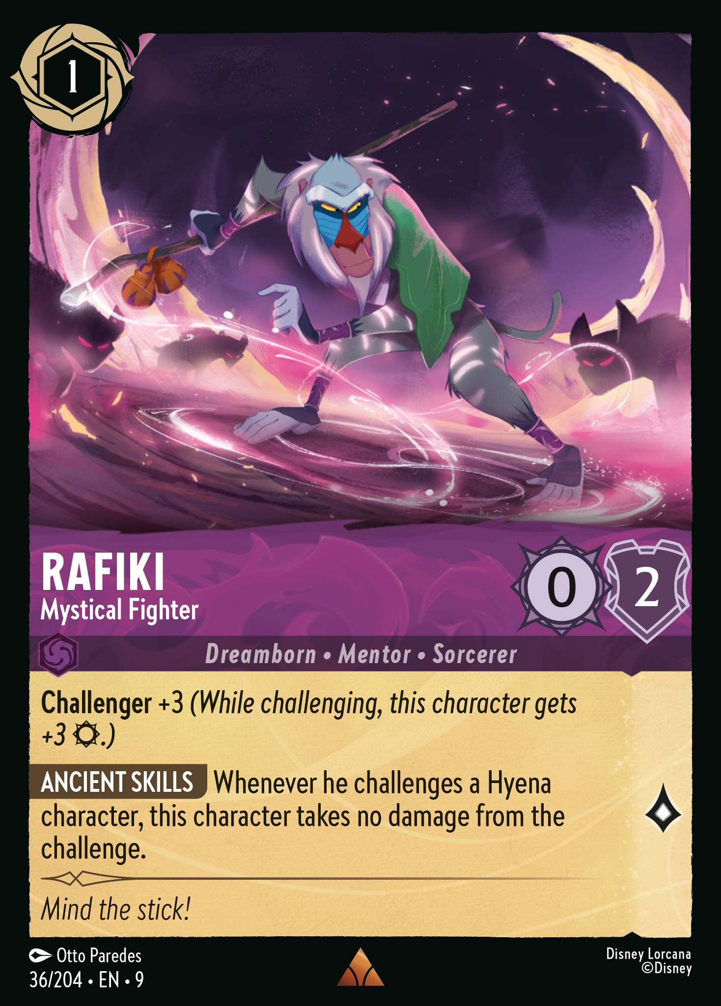 Disney Lorcana Fabled card #36 - Rafiki - Mystical Fighter (Non-Foil)