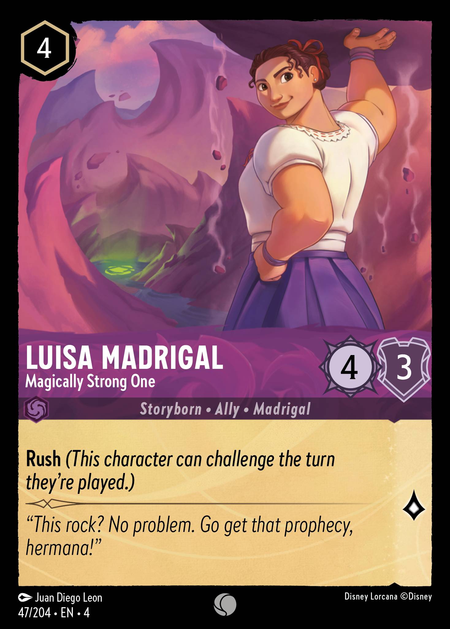 Disney Lorcana Ursula's Return card #47 - Luisa Madrigal - Magically Strong One (Cold Foil)