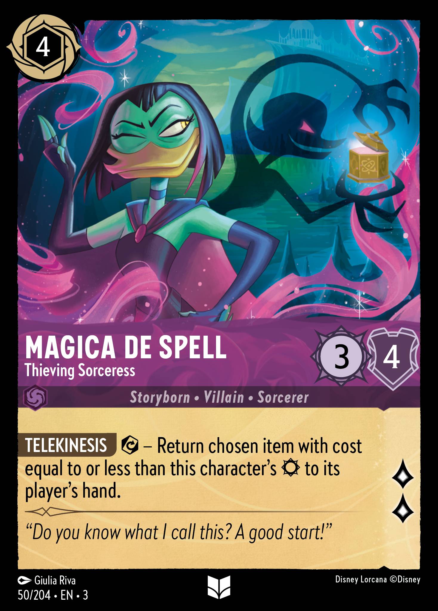 Disney Lorcana Into the Inklands card #50 - Magica De Spell - Thieving Sorceress (Cold Foil)