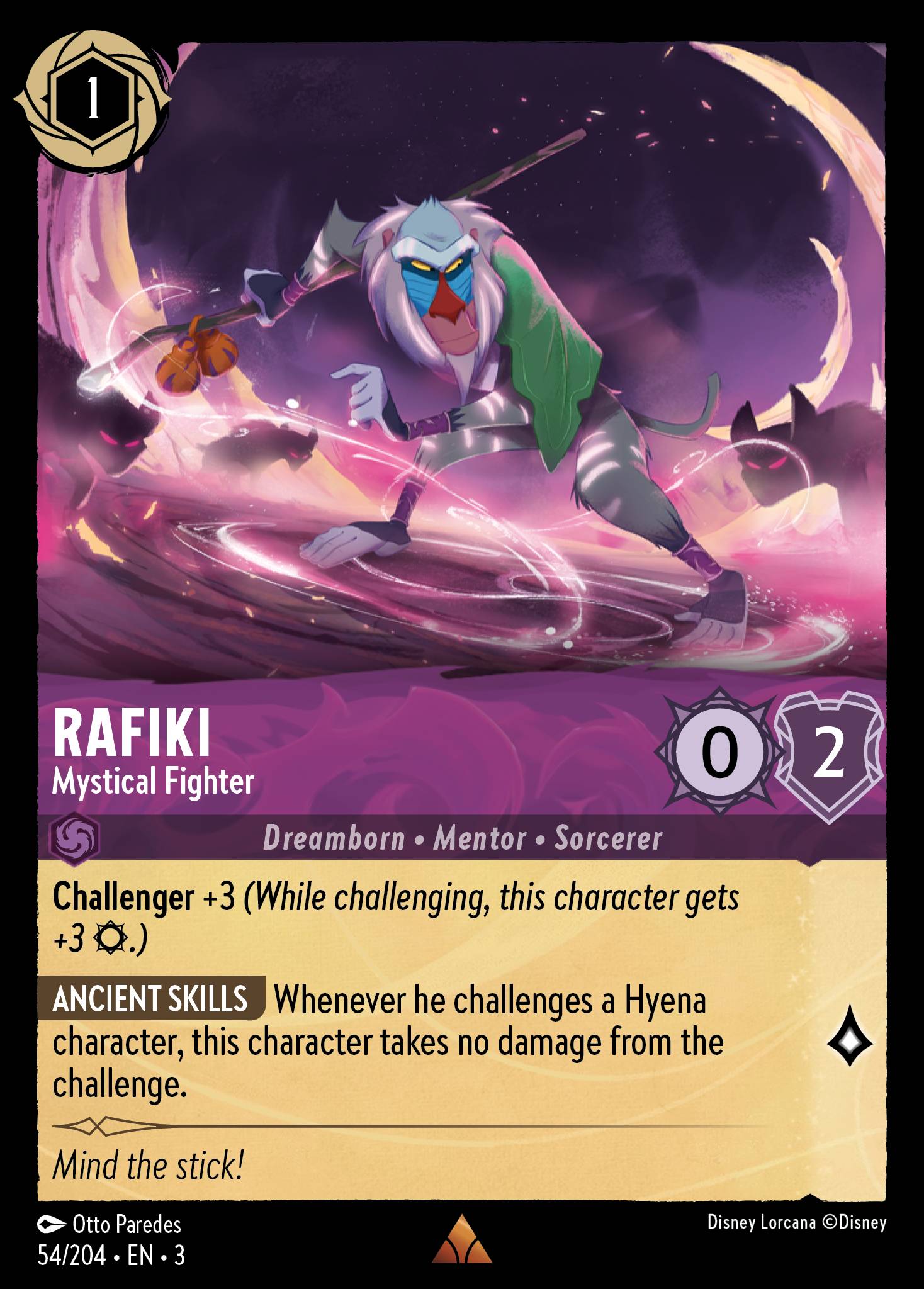 Disney Lorcana Into the Inklands card #54 - Rafiki - Mystical Fighter (Cold Foil)