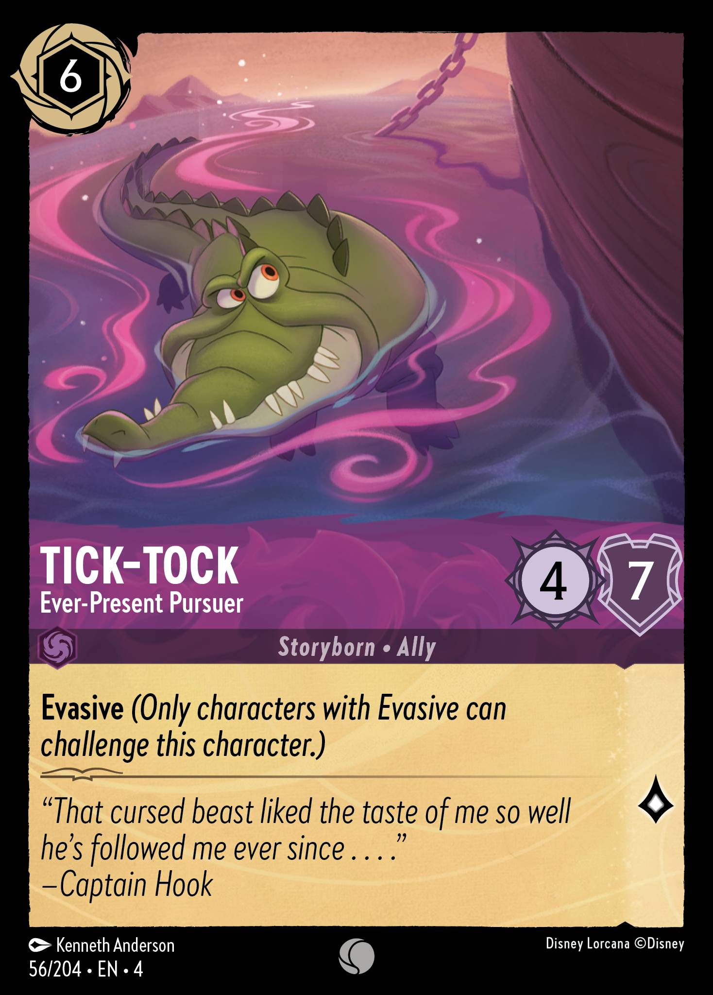 Disney Lorcana Ursula's Return card #56 - Tick-Tock - Ever-Present Pursuer (Cold Foil)