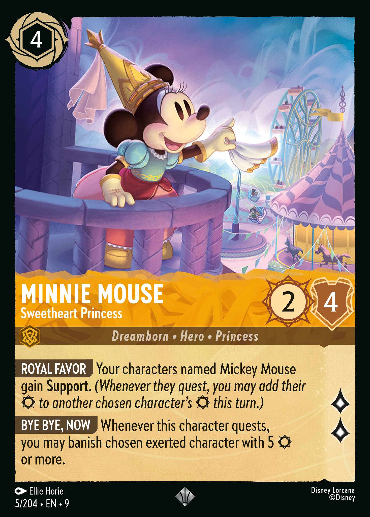 Disney Lorcana Fabled card #5 - Minnie Mouse - Sweetheart Princess (Non-Foil)