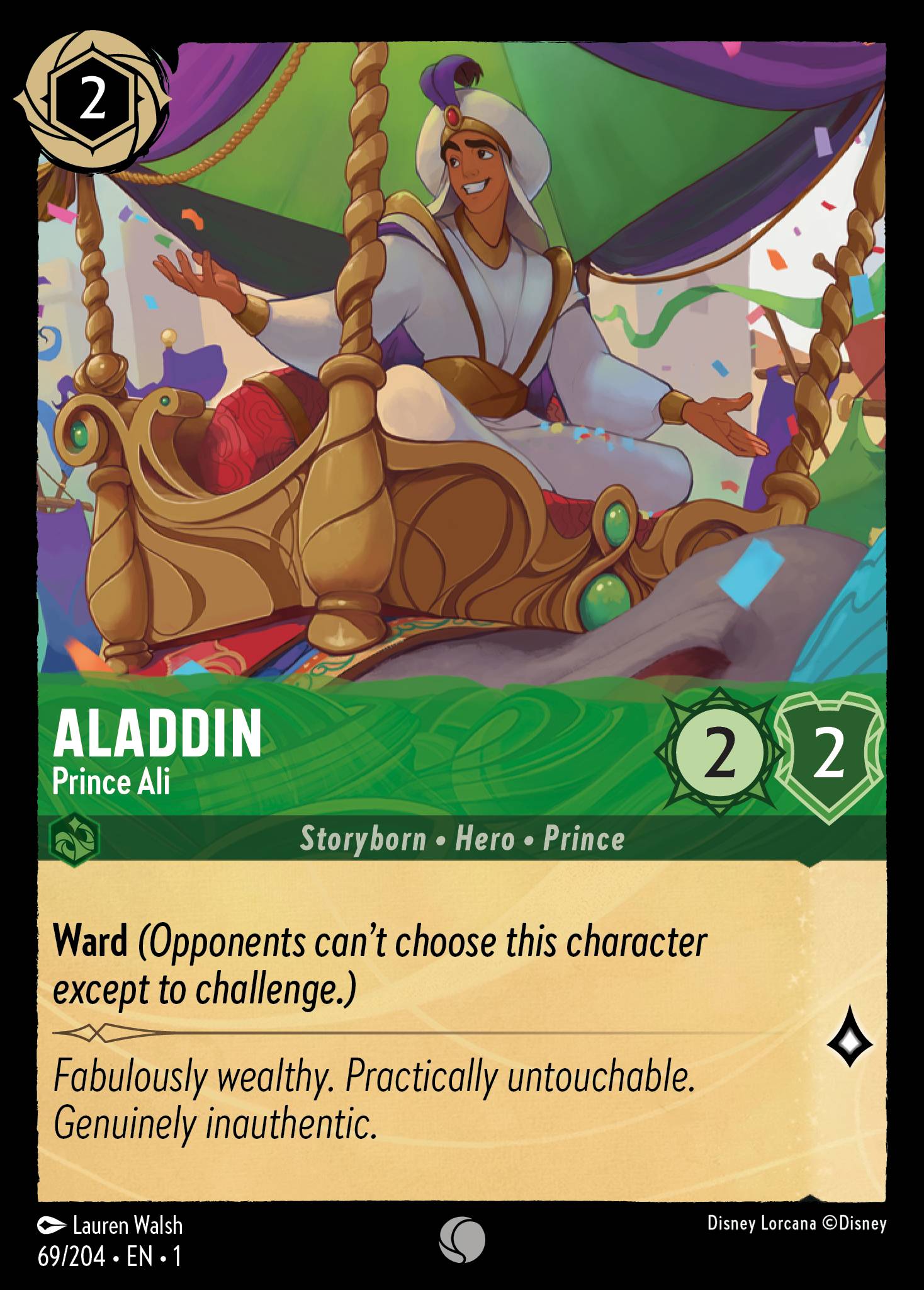 Disney Lorcana The First Chapter card #69 - Aladdin - Prince Ali (Cold Foil)
