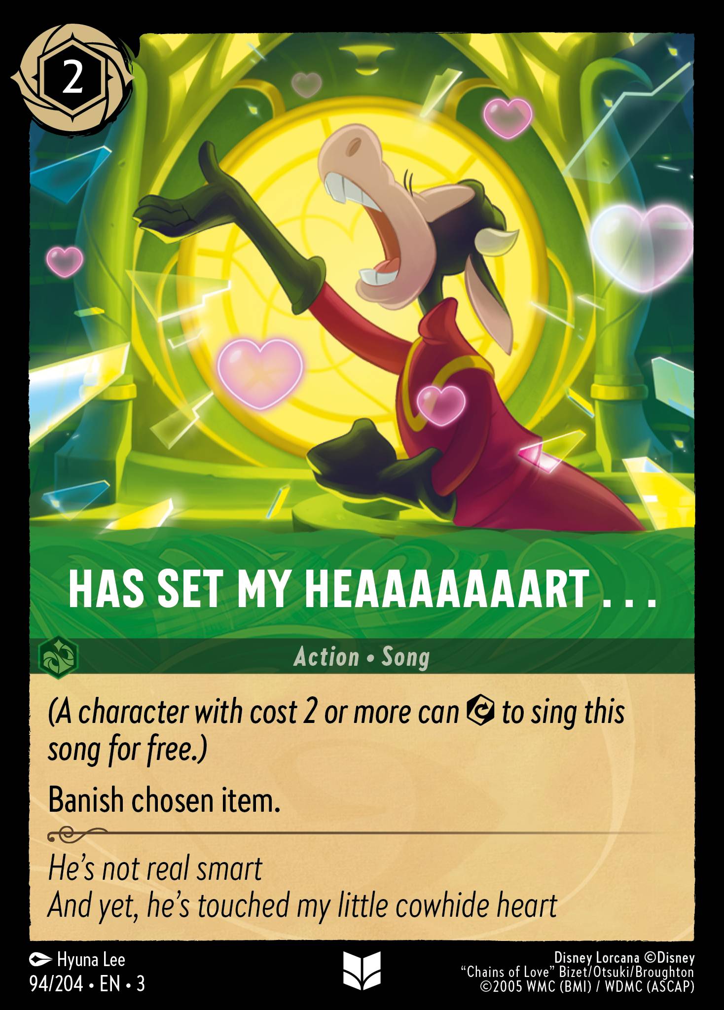 Disney Lorcana Into the Inklands card #94 - Has Set My Heaaaaaaart... (Cold Foil)