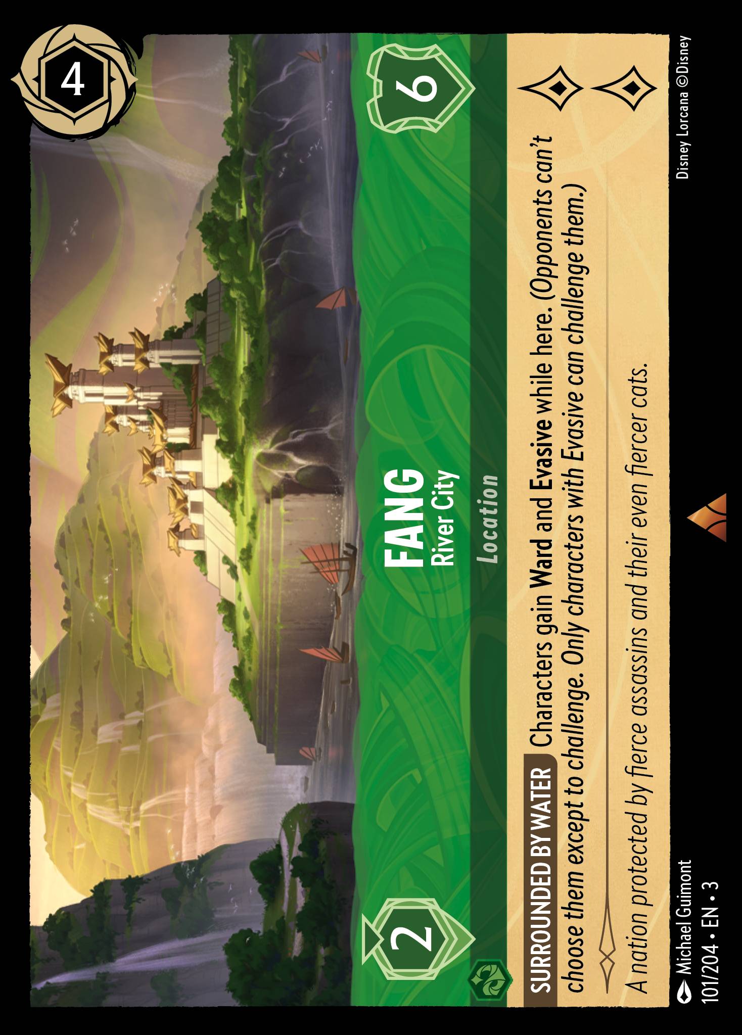 Disney Lorcana Into the Inklands card #101 - Fang - River City (Cold Foil)