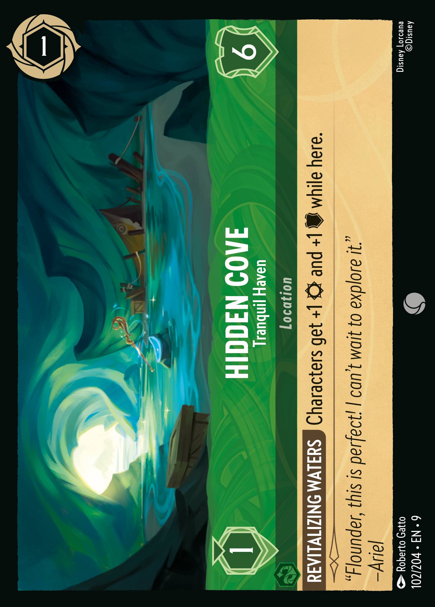Disney Lorcana Fabled card #102 - Hidden Cove - Tranquil Haven (Non-Foil)