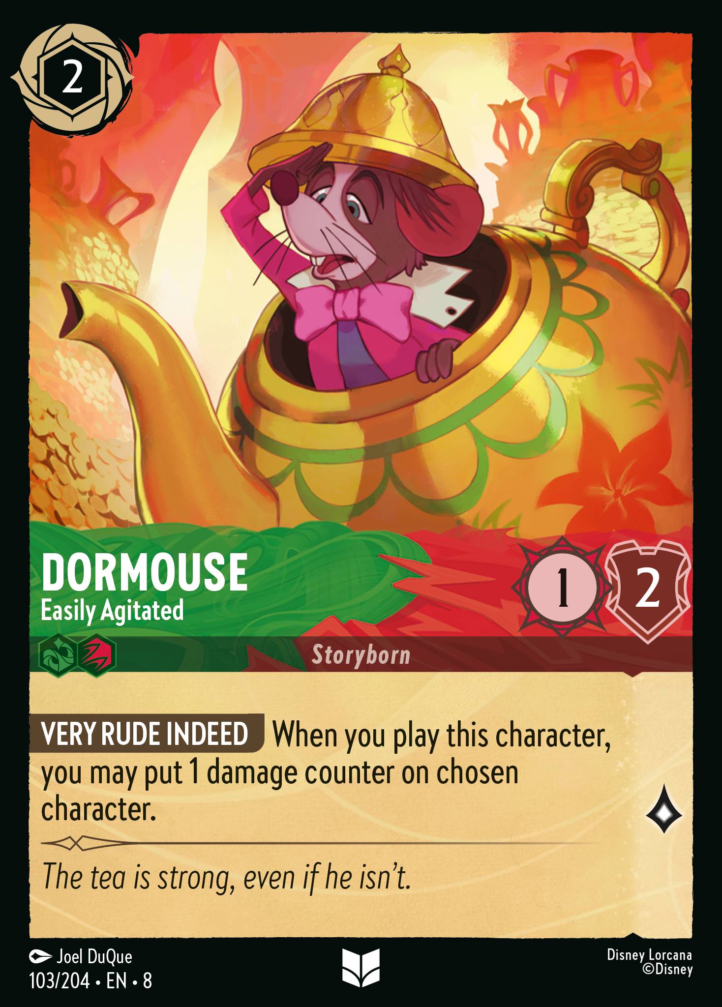 Disney Lorcana The Reign of Jafar card #103 - Dormouse - Easily Agitated (Cold Foil)