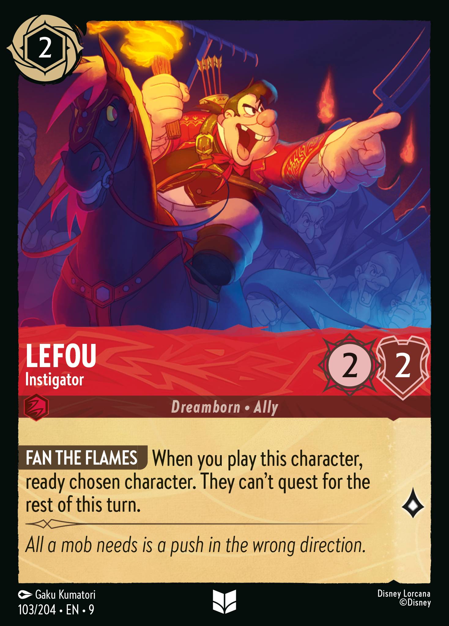 Disney Lorcana Fabled card #103 - LeFou - Instigator (Non-Foil)