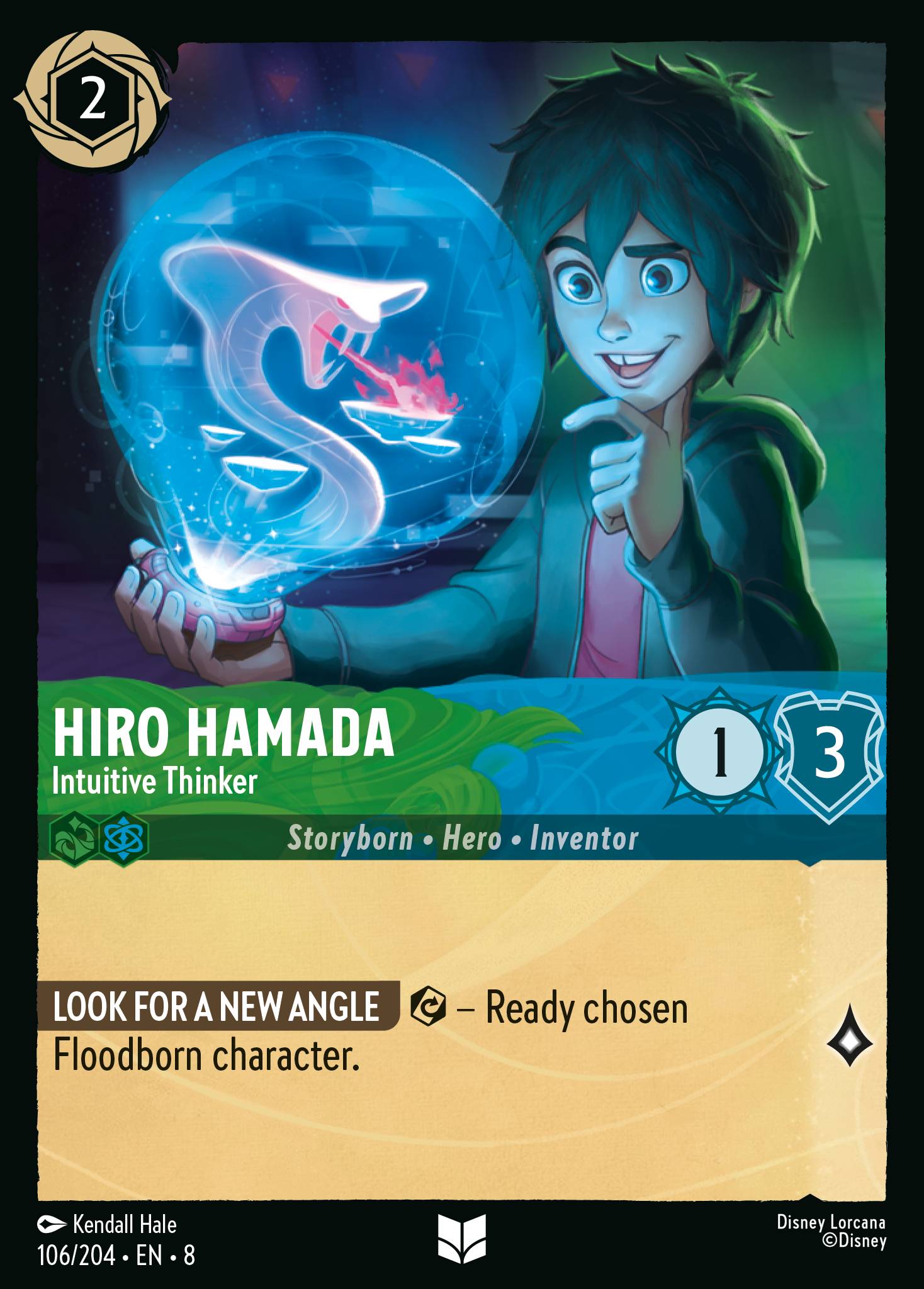 Disney Lorcana The Reign of Jafar card #106 - Hiro Hamada - Intuitive Thinker (Cold Foil)