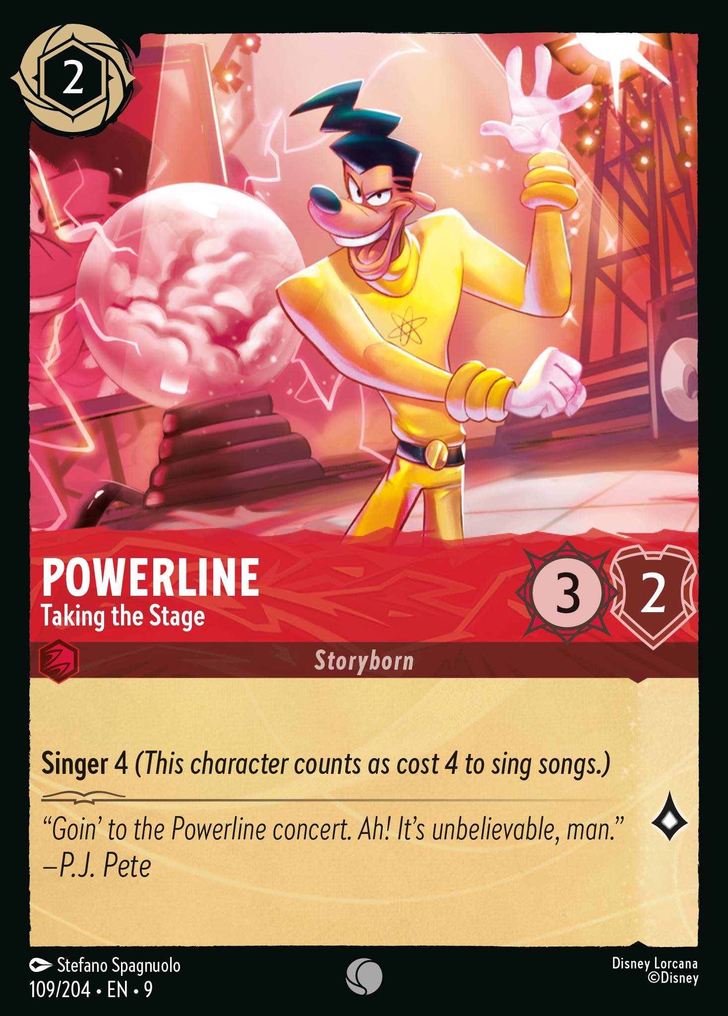 Disney Lorcana Fabled card #109 - Powerline - Taking the Stage (Non-Foil)