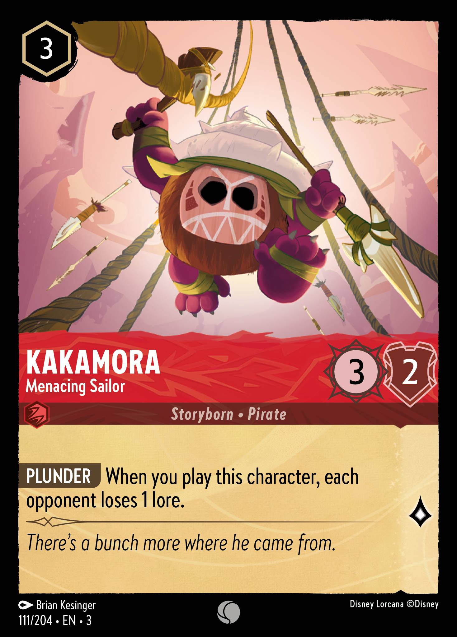Disney Lorcana Into the Inklands card #111 - Kakamora - Menacing Sailor (Cold Foil)