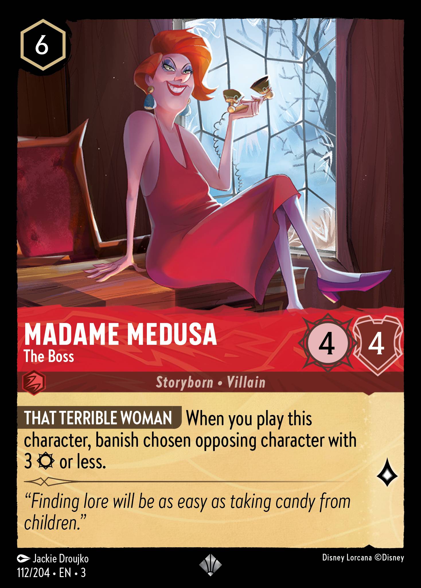 Disney Lorcana Into the Inklands card #112 - Madame Medusa - The Boss (Cold Foil)