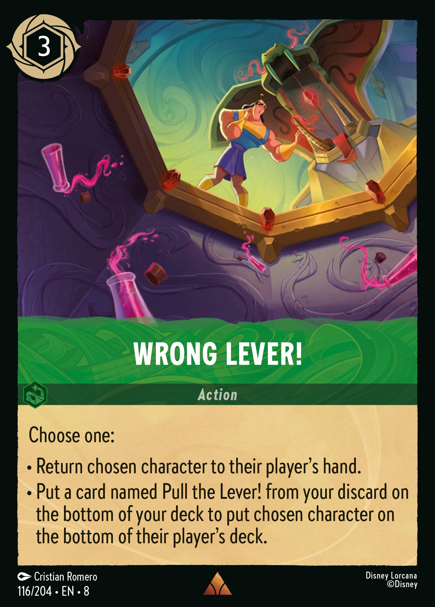 Disney Lorcana The Reign of Jafar card #116 - Wrong Lever! (Cold Foil)