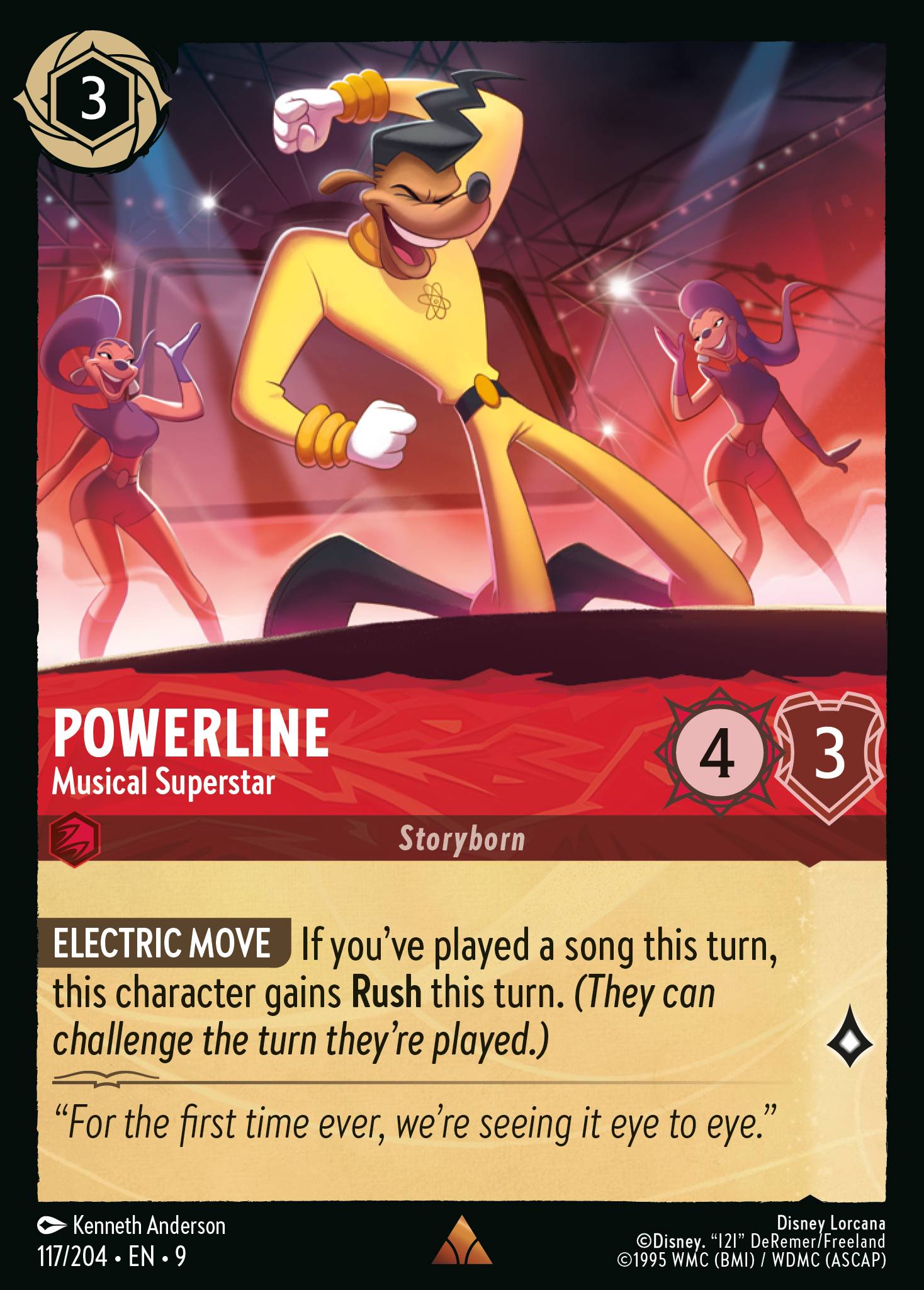 Disney Lorcana Fabled card #117 - Powerline - Musical Superstar (Non-Foil)