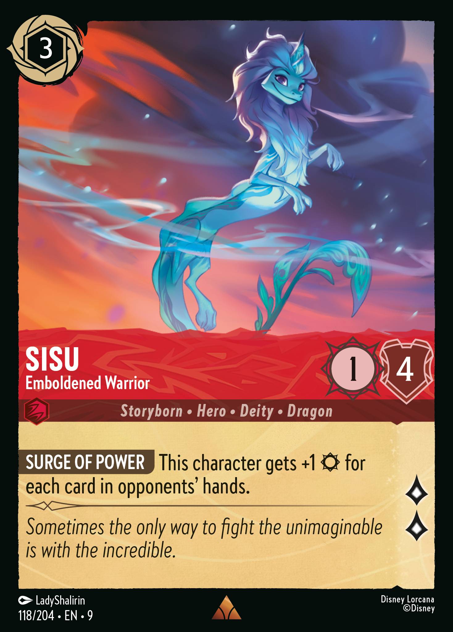 Disney Lorcana Fabled card #118 - Sisu - Emboldened Warrior (Non-Foil)