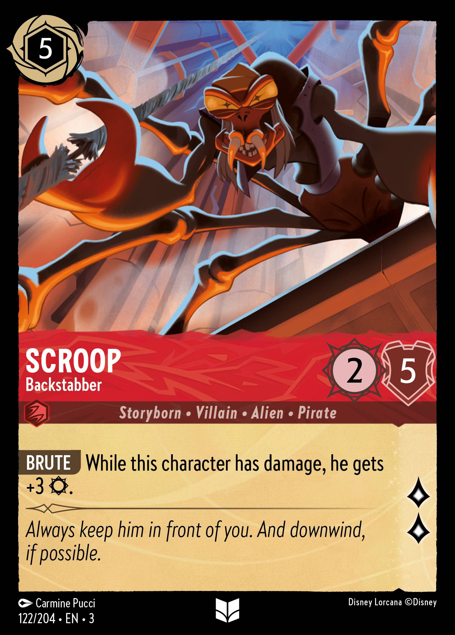 Disney Lorcana Into the Inklands card #122 - Scroop - Backstabber (Cold Foil)