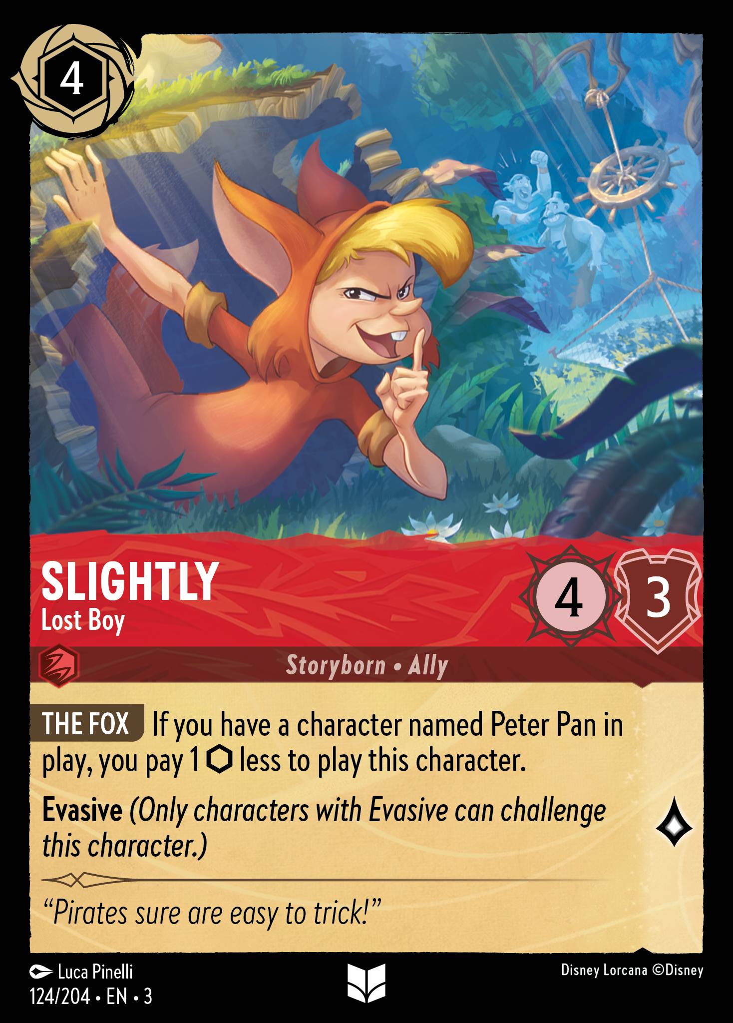 Disney Lorcana Into the Inklands card #124 - Slightly - Lost Boy (Cold Foil)