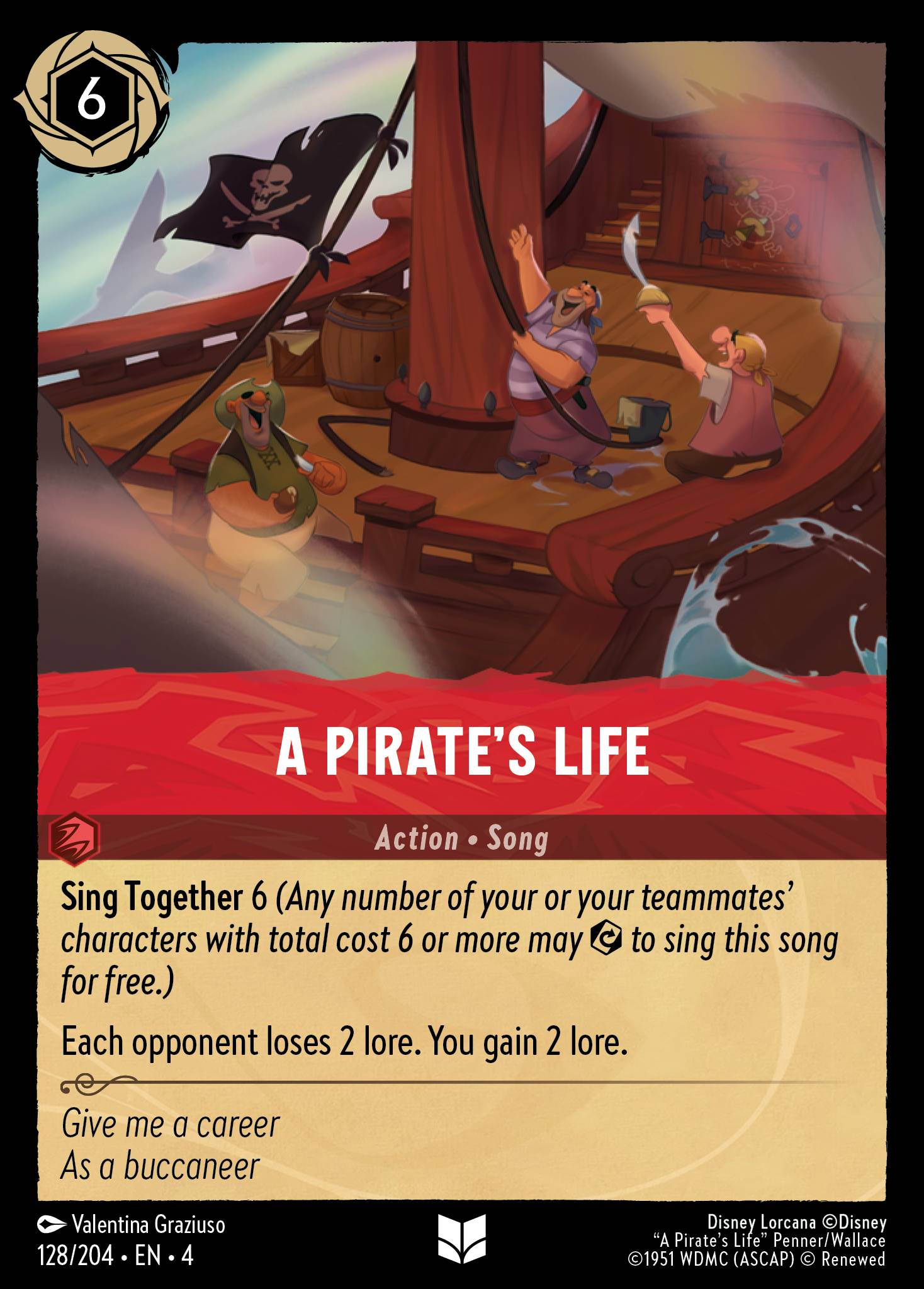 Disney Lorcana Ursula's Return card #128 - A Pirate's Life (Cold Foil)