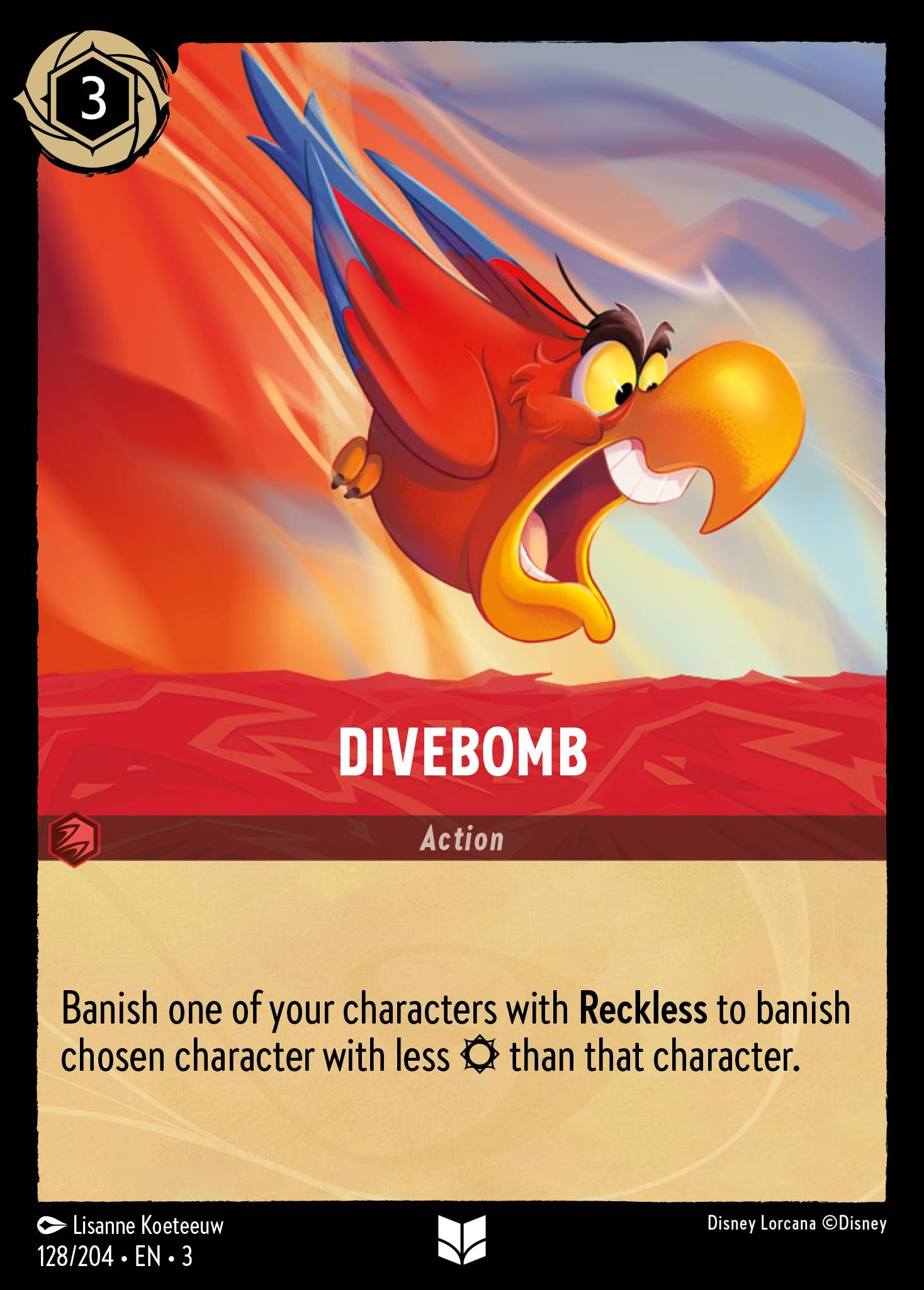 Disney Lorcana Into the Inklands card #128 - Divebomb (Cold Foil)