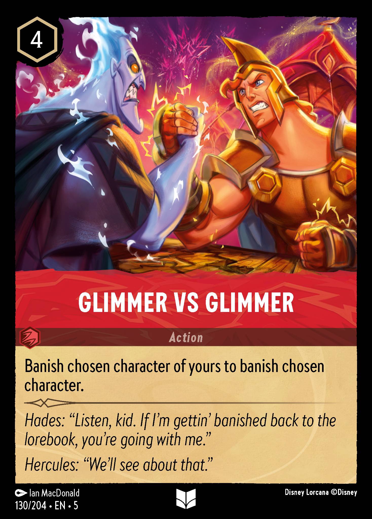 Disney Lorcana Shimmering Skies card #130 - Glimmer vs Glimmer (Cold Foil)