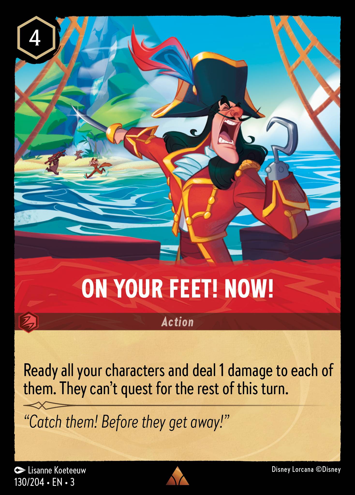 Disney Lorcana Into the Inklands card #130 - On Your Feet! Now! (Cold Foil)