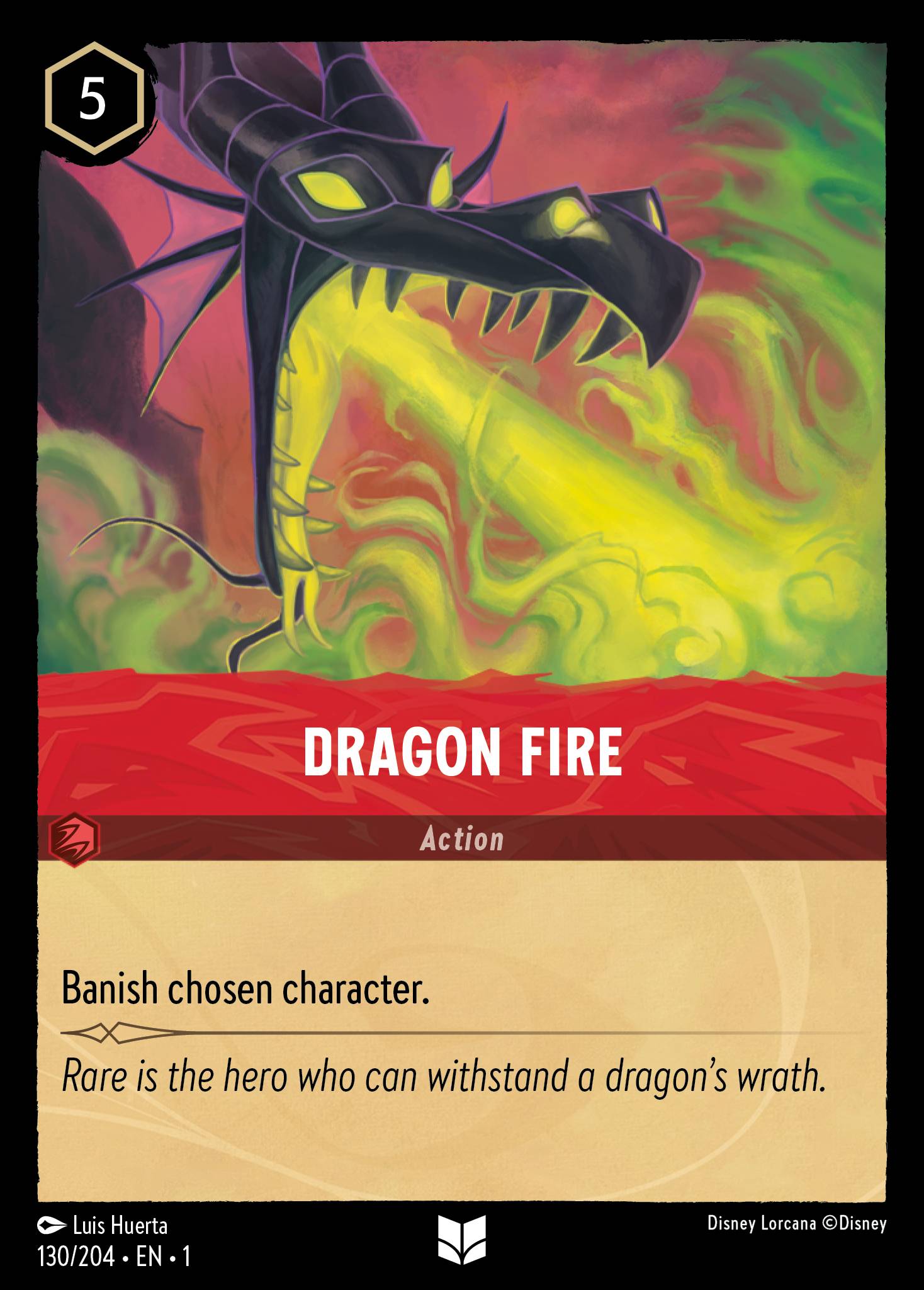 Disney Lorcana The First Chapter card #130 - Dragon Fire (Cold Foil)