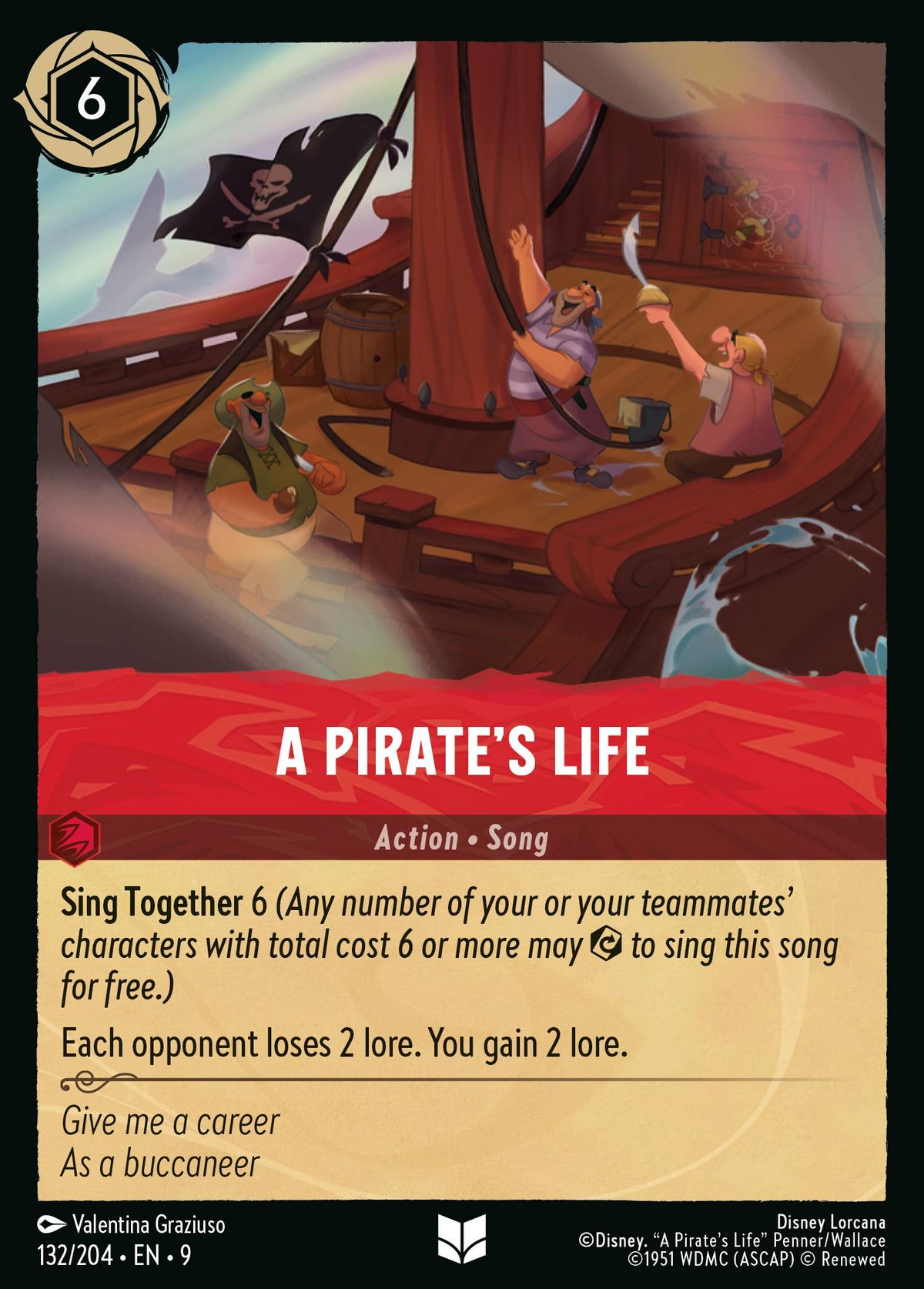 Disney Lorcana Fabled card #132 - A Pirate's Life (Non-Foil)