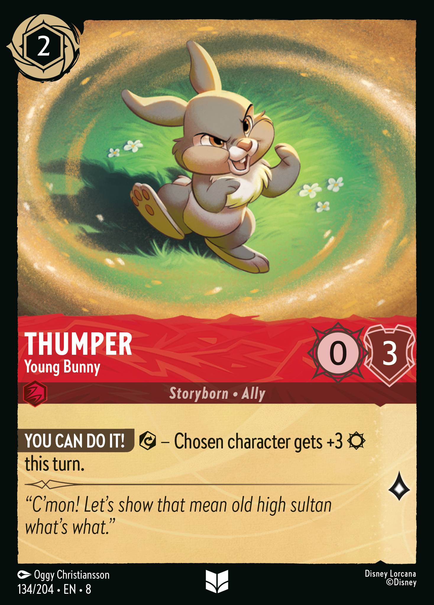Disney Lorcana The Reign of Jafar card #134 - Thumper - Young Bunny (Cold Foil)
