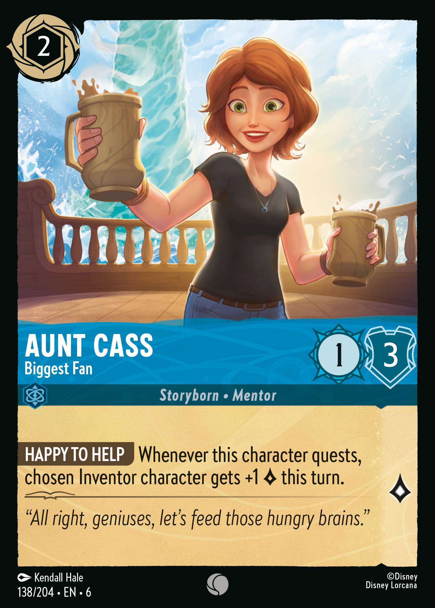 Disney Lorcana Azurite Sea card #138 - Aunt Cass - Biggest Fan (Cold Foil)