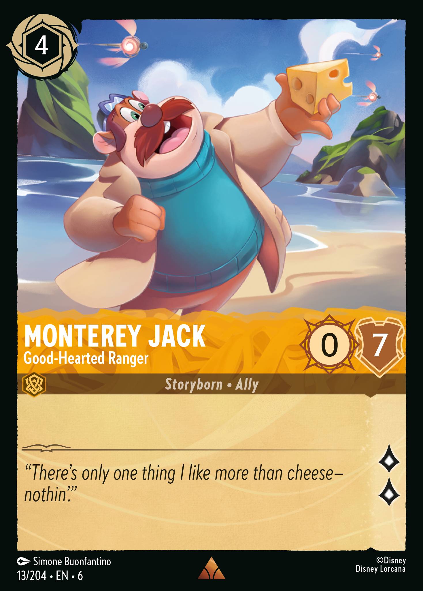 Disney Lorcana Azurite Sea card #13 - Monterey Jack - Good-Hearted Ranger (Cold Foil)