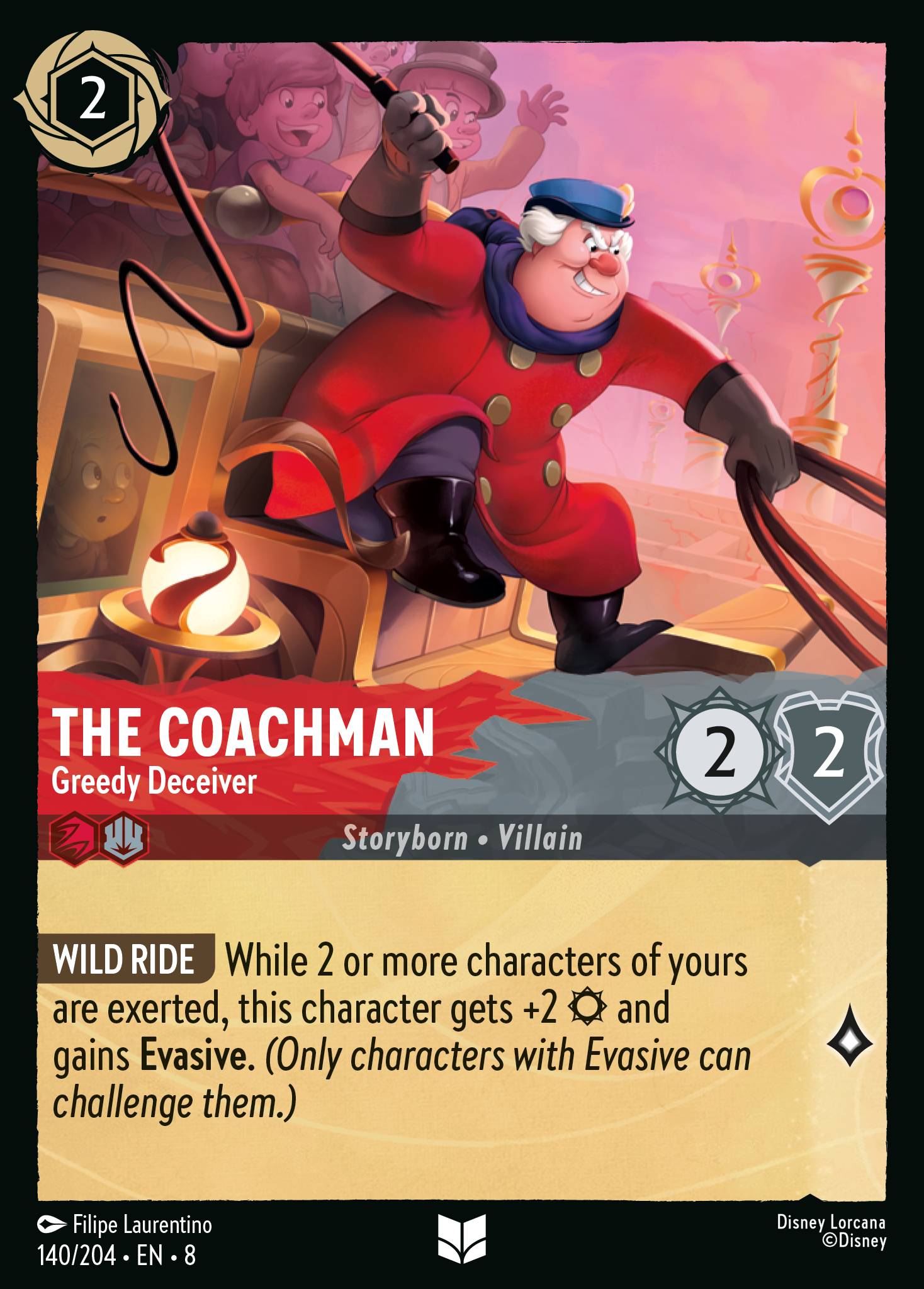 Disney Lorcana The Reign of Jafar card #140 - The Coachman - Greedy Deceiver (Cold Foil)