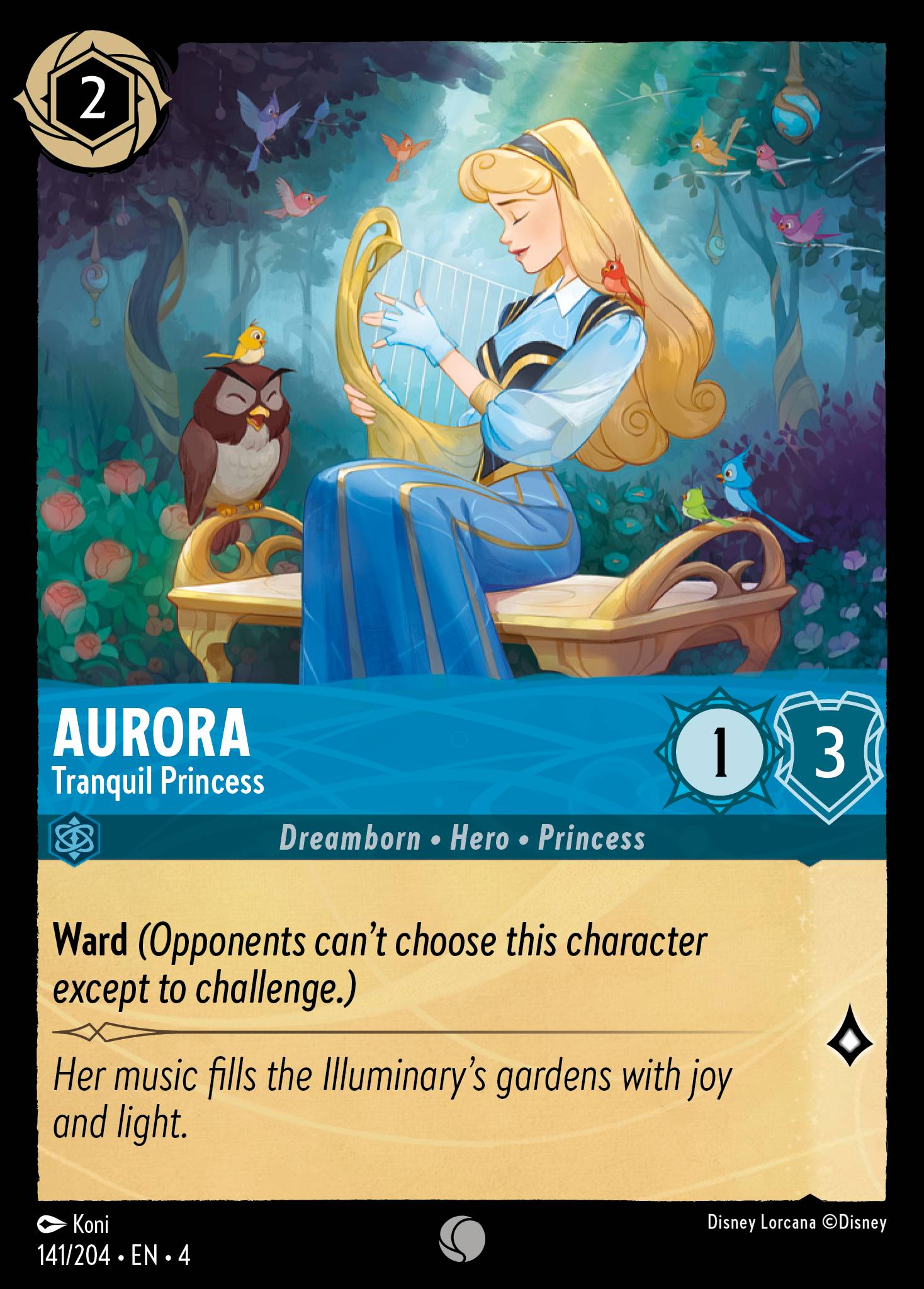Disney Lorcana Ursula's Return card #141 - Aurora - Tranquil Princess (Cold Foil)