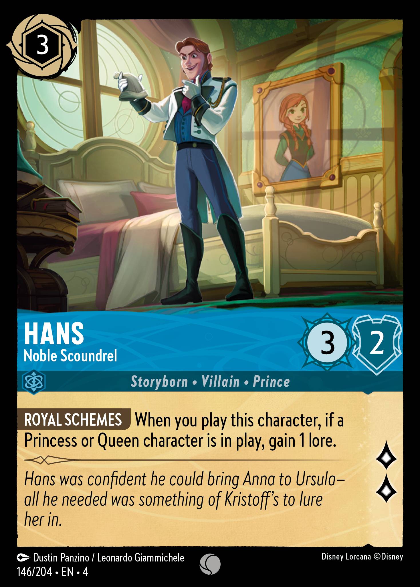 Disney Lorcana Ursula's Return card #146 - Hans - Noble Scoundrel (Cold Foil)